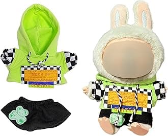 17cm Doll Clothes Set-Adorable Outfits for Dolls-Stylish Accessaries Clothes Dress-Up-Replaceable Clothing Collections, Includes Hoodie, Shorts