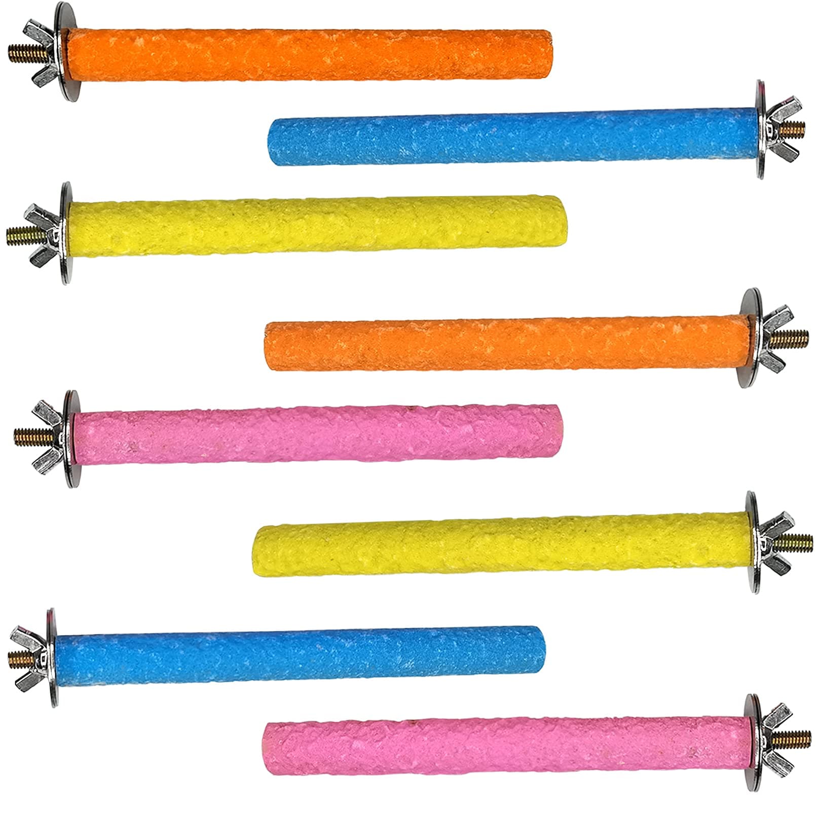 Hamiledyi Bird Perches for Cage Grinding Sand Bird Perches 8pcs Claw Trim Cage Perches Stand for Starlings, Parakeets Lovebirds Canaries Green Cheeked Conures (0.78 in Diameter)