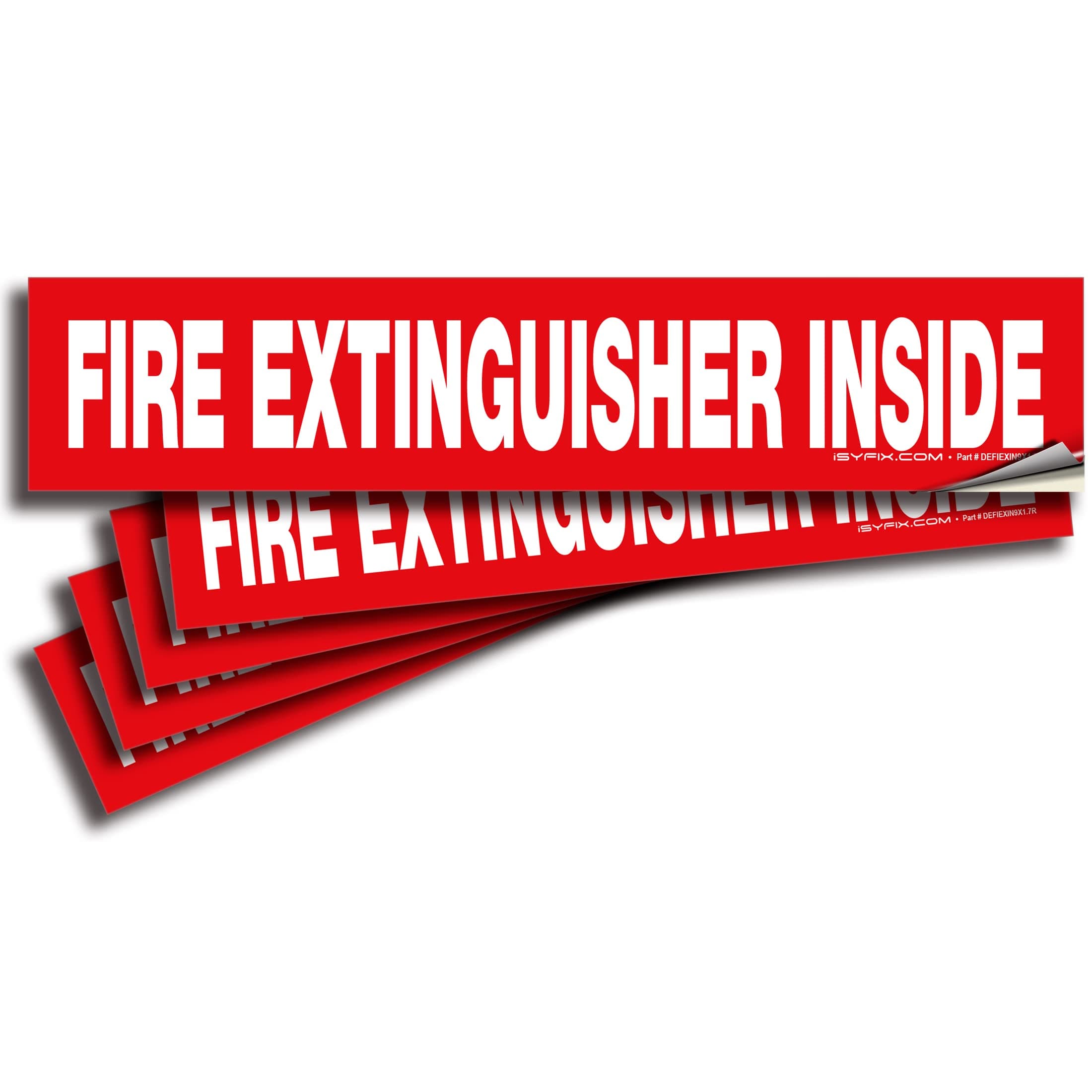 - Fire Extinguisher Inside Sticker Sign – 5 Pack 9x1.7 Inch – Self-Adhesive Vinyl Decals, Laminated for UV, Weather, Scratch, Fade Resistance, for Cars, Trucks, Trailers, Rv's and Vehicles