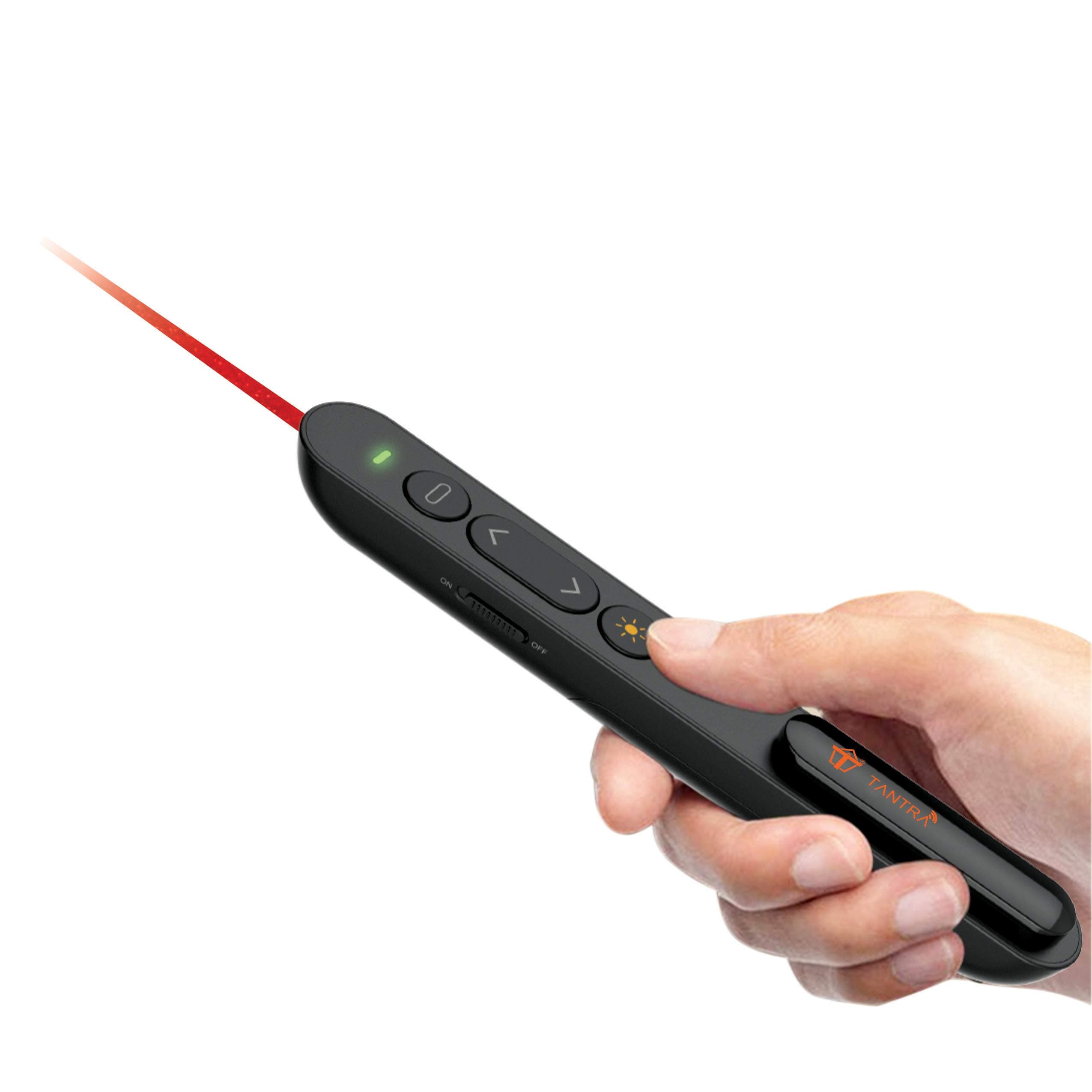 TANTRA Beam: Wireless Laser Presenter Pen PowerPoint Presentation Remote PPT Slide Presentation Control Pen Laser Pointer with Clip (Black)