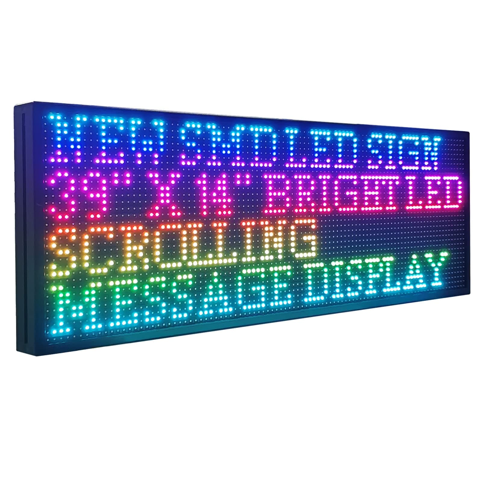 Programmable Outdoor LED Sign,P10 39"x14" High Resolution Scrolling Display, Waterproof RGB Advertising Board for Business, DS ledsign