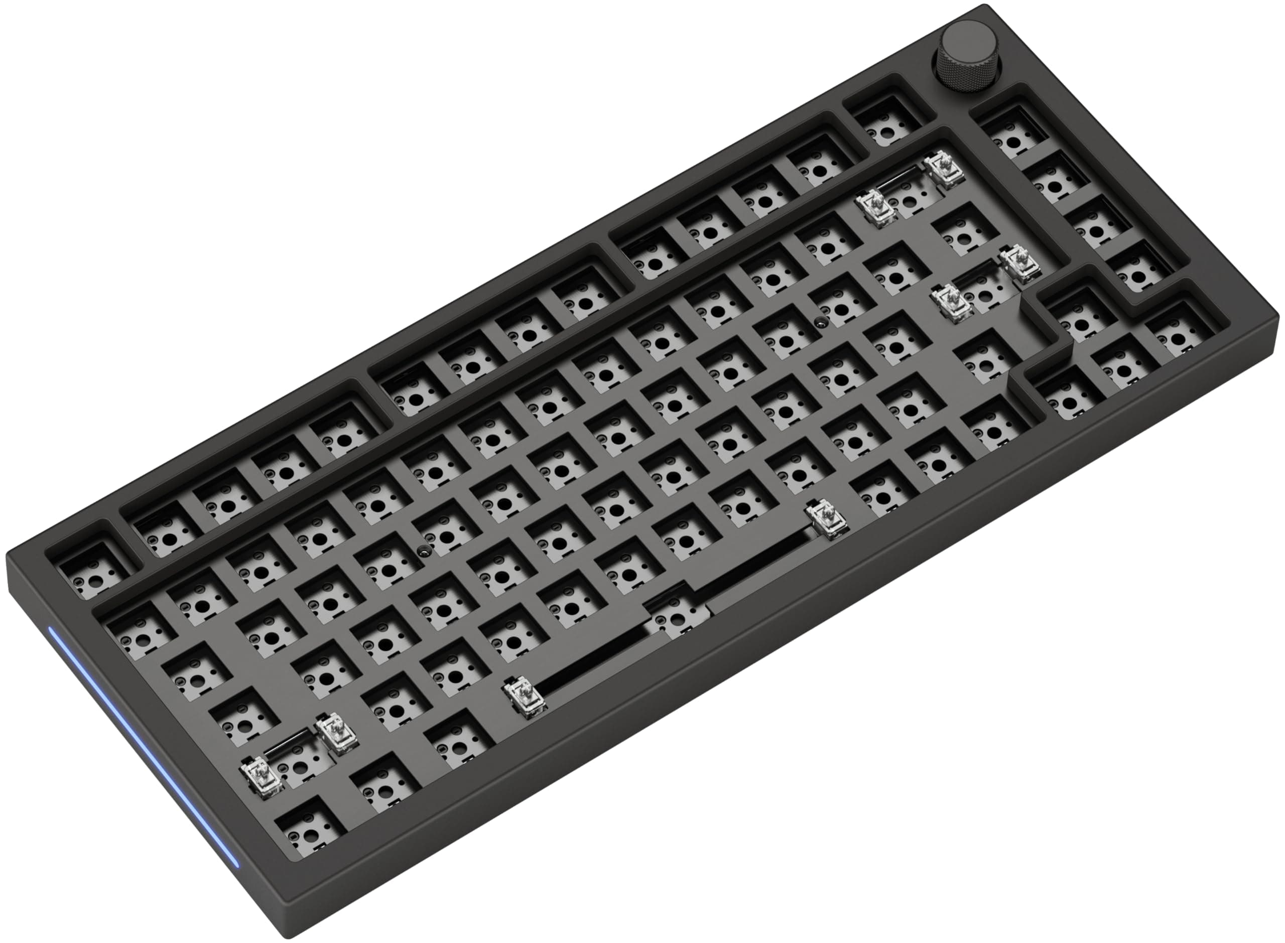 GLORIOUS Gaming GMMK PRO 75% Barebones (Frame Only) - Modular Mechanical Gaming Keyboard, TKL Size (75%), 1.5kg Frame, RGB, Customisable, 5-Pin Switch Support - American/ANSI Layout - Black Slate
