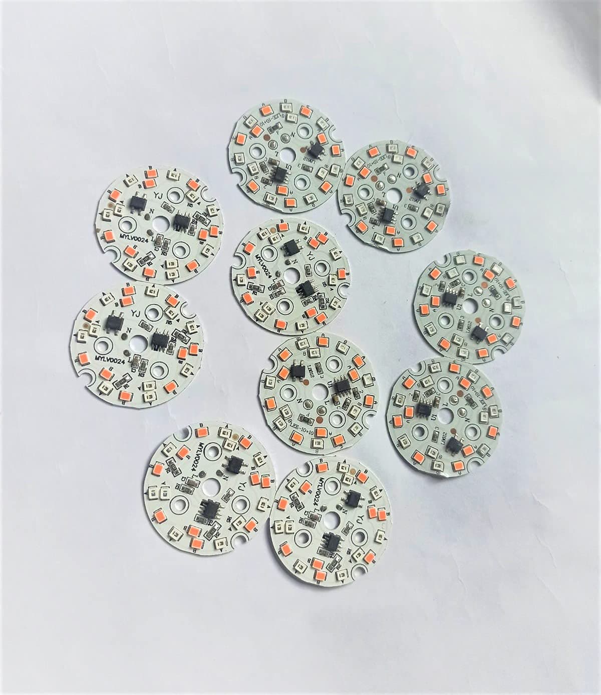 LED RAW MATERIAL COLOUR CHANGING DOB PLATES IN 3 COLOURS(PINK,RED,BLUE) DIRECT ON MCPCB BOARD(PACK OF 10)