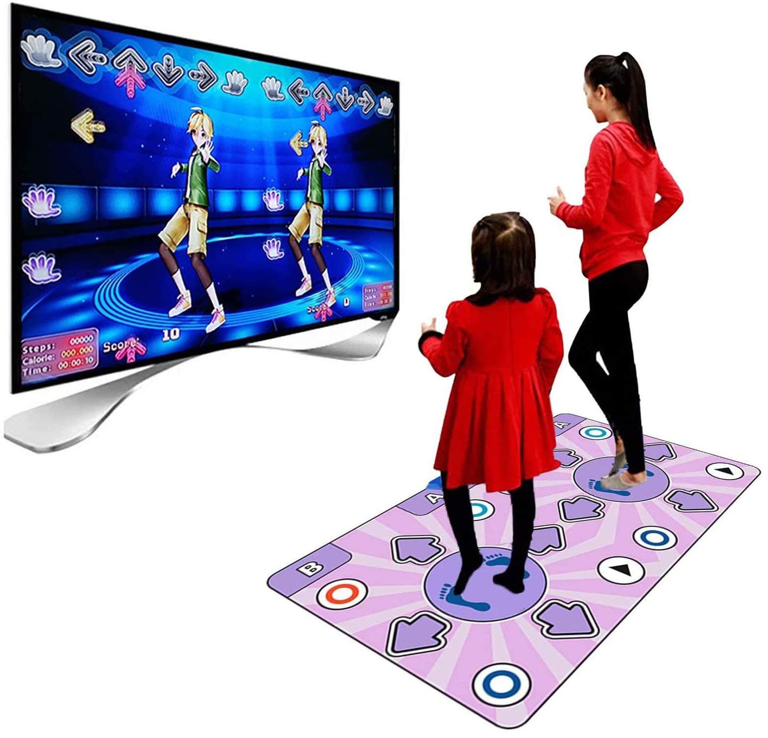 Wireless Dancing Mat, Double Dance Mats for TV with HDMI Interface, Non-Slip Wireless Dance Pad with English Manual, Dance Game Play Mats for Kids Boys Girls