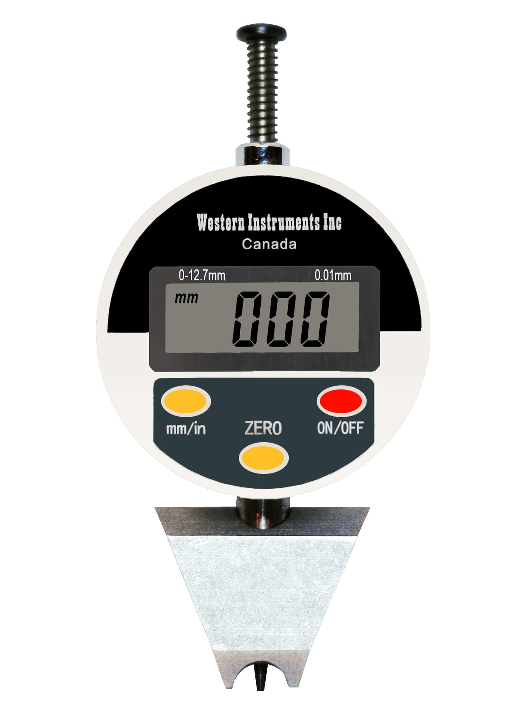 N88-4-D Pocket Pit Gauge with Digital Indicator, Dual Edge Blade (Reversible) 1.5" (38mm) Long and Spot Base