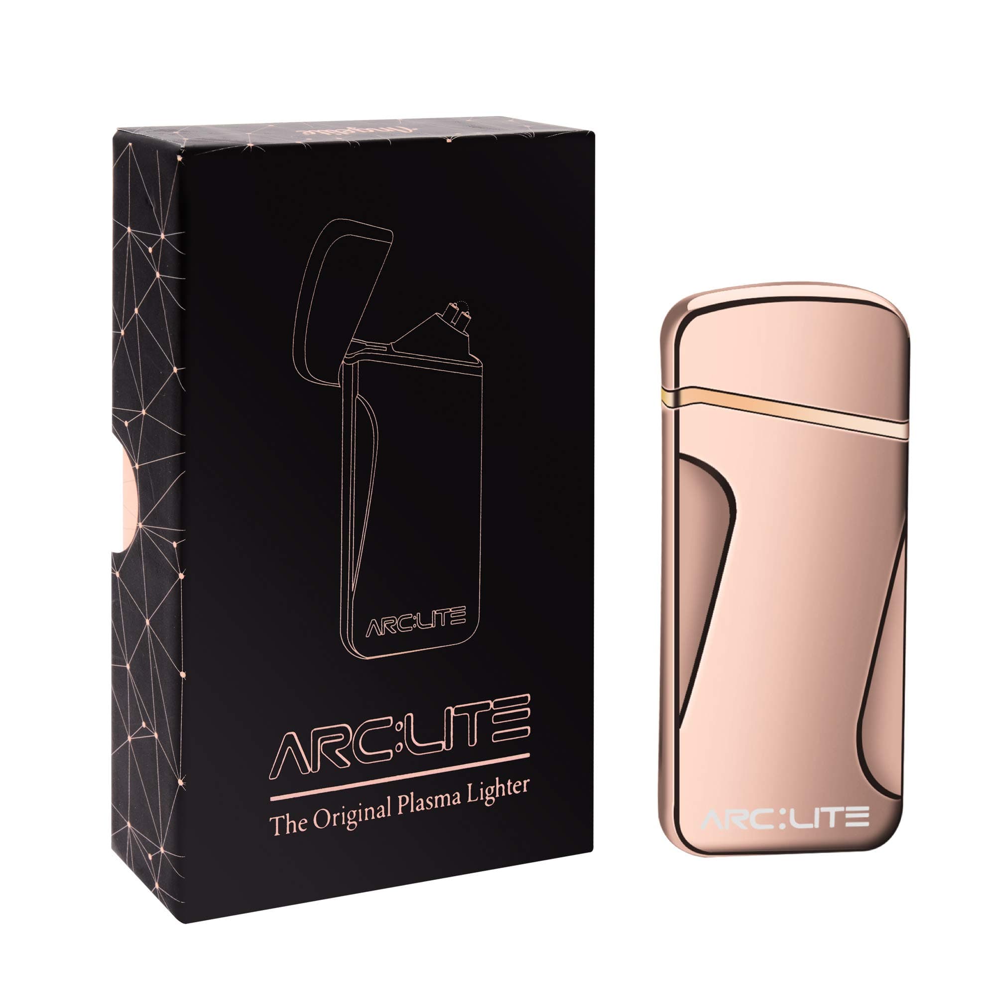 Angelite ARC:LITE | The Original Plasma Lighter | Double Arc Lighter - Rechargeable Electric Plasma Lighter - Outdoor Windproof Cigarette Lighter | (Rose Gold)