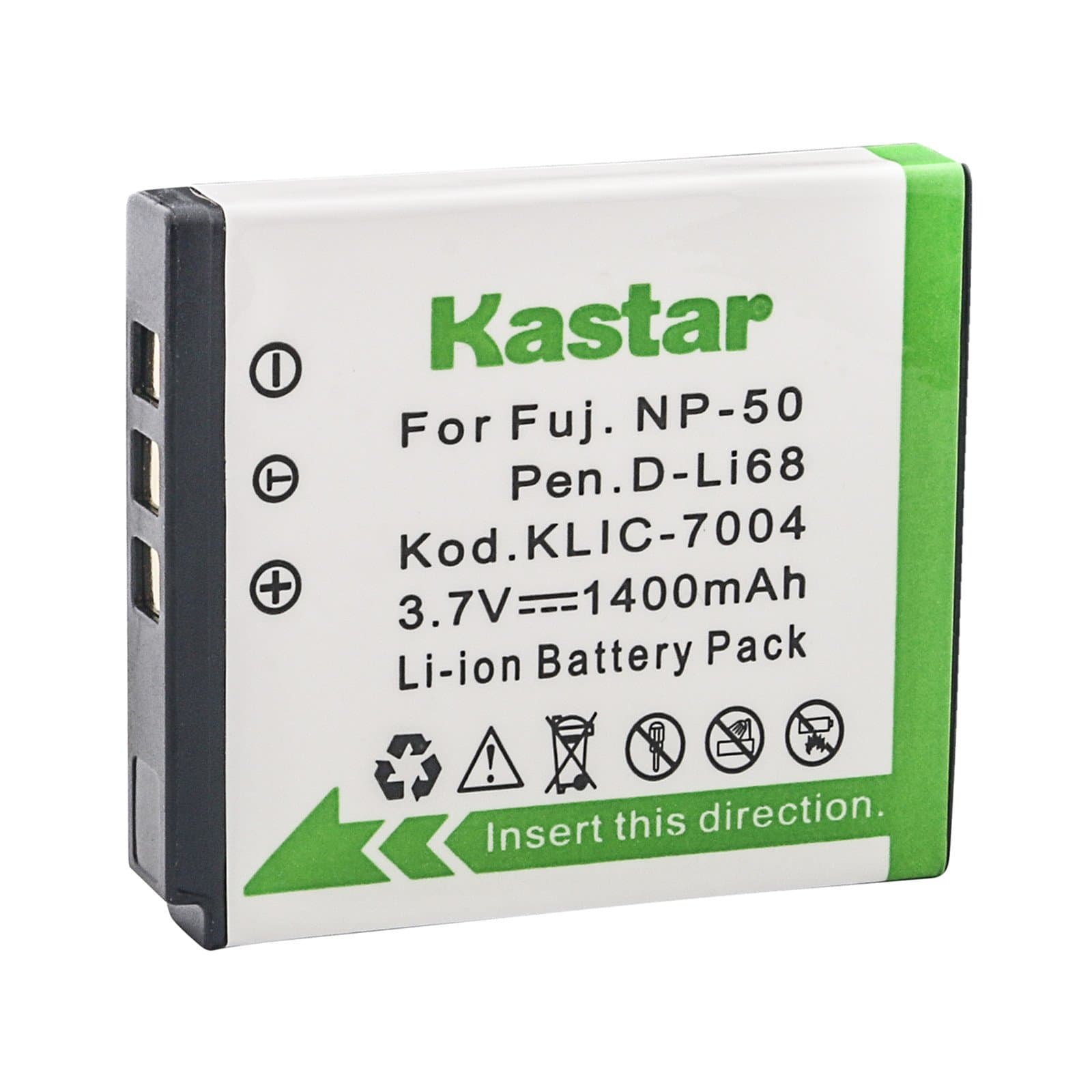 Kastar High Capacity KLIC-7004 Digital Camera Replacement Lithium-Ion Battery Compatible with Kodak KLIC-7004; Fuji NP-50, FinePix F300EXR, FinePix F505EXR; Pentax D-LI68