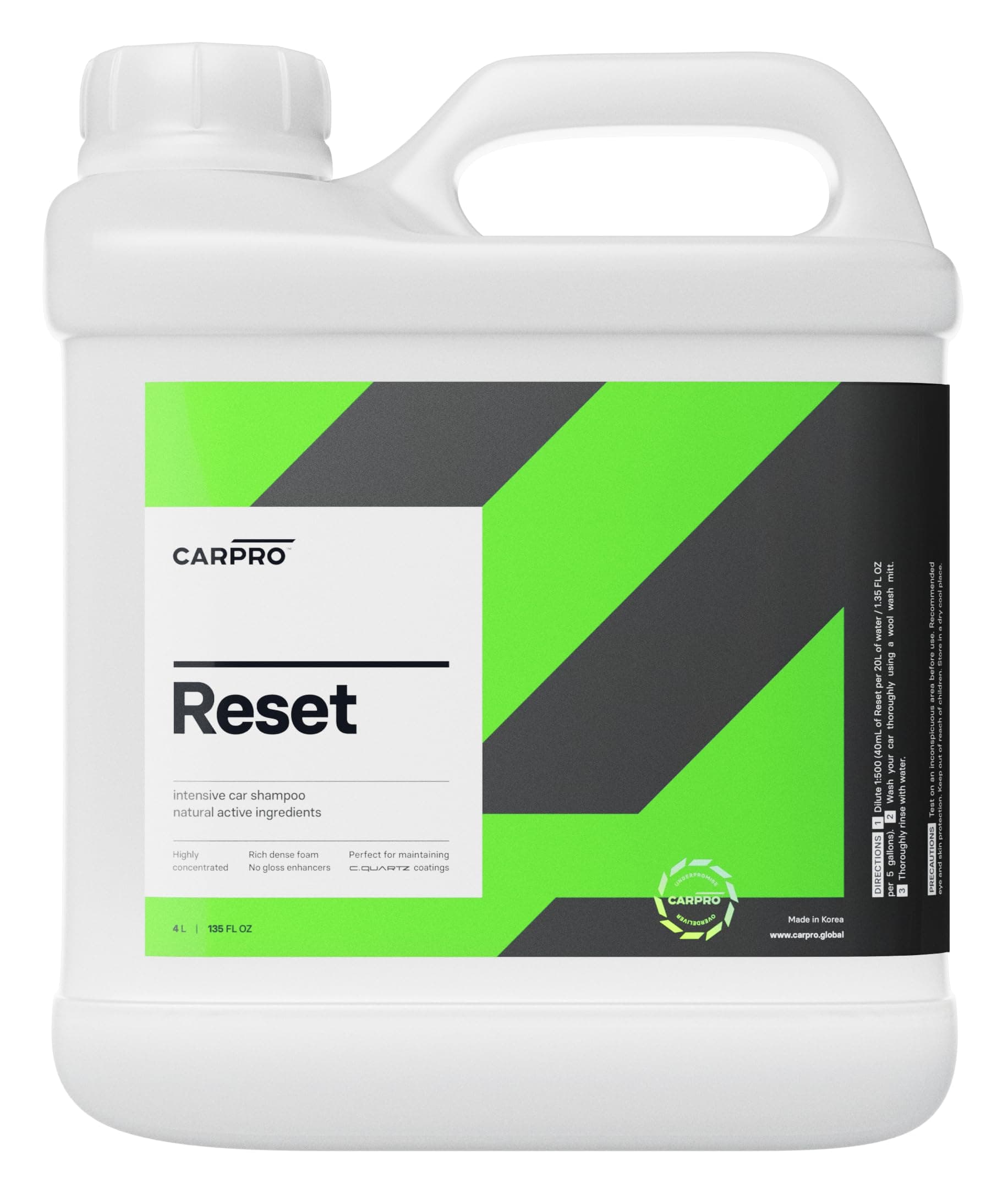 CARPRO Reset - Intensive Car Shampoo - Perfect Partner for Nanotechnology Based Sealants and Coatings, P-Neutral Shampoo - 4 Litres
