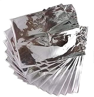 Plastic Saifee Aluminium 6X8 Inches Foil Pouches For Food Packaging (Pack Of 100,Silver), Zip
