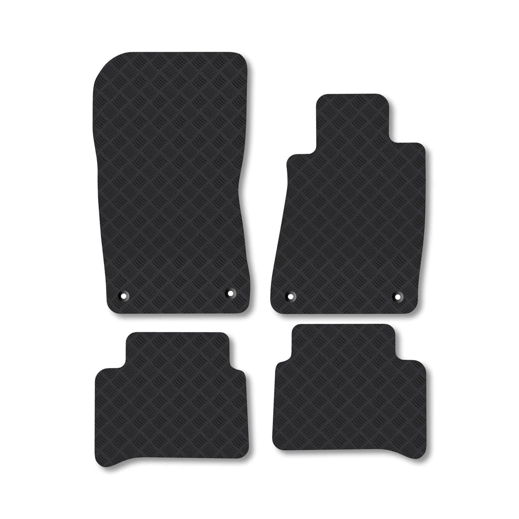 Rubber Car Mats Compatible with Mercedes E-Class (2002-2008) [W211] Tailored Fit Car Floor Mats Set Accessory Custom Fit Anti-Slip Backing Heavy-Duty Waterproof Easy-Clean Durable All Weather