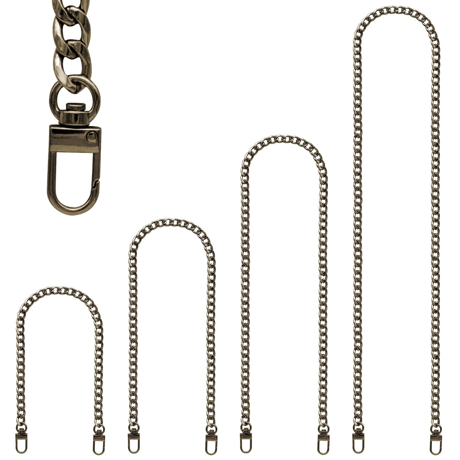 RAPUDA Purse Chain Strap, 4 Pieces Different Sizes Bag Chain Strap, Metal Chain Straps for DIY Purse Handbag Shoulder Crossbody Bag (15.4 Inch, 23.6 Inch, 31.4 Inch, 47.2 Inch) Bronze