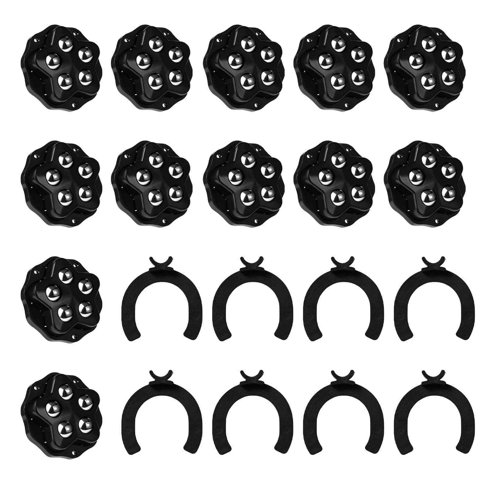 12 Pcs Self Adhesive Stickers Casters Rollers, Kitchen Appliances Caster Wheels with Brake Pads, 360° Free Rotation Swivel Wheels, Appliance Sliders, Steel Ball Casters，Small Furniture Slider Wheel