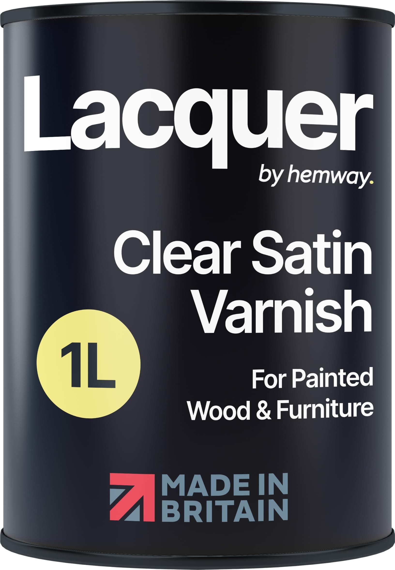 Hemway - Premium Clear Satin Protective Lacquer Paint | Multi-Surface Sealant for Interior & Exterior Furniture & Surfaces | Waterproof & Weatherproof, Fast-Drying Top Coat | 1 L