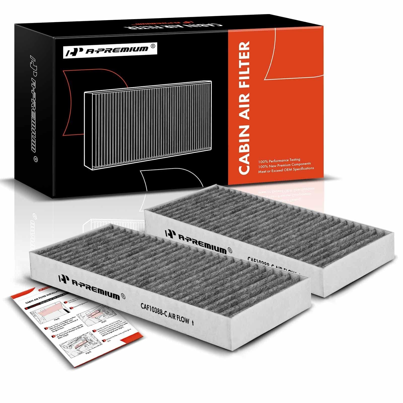 A-Premium 2-PC Cabin Air Filter with Activated Carbon Compatible with Nissan Titan 2004-2015, Armada 2005-2015, NV2500 2012-2014, NV3500 2012-2014 & Infiniti QX56 2004-2010, 5.6LQ