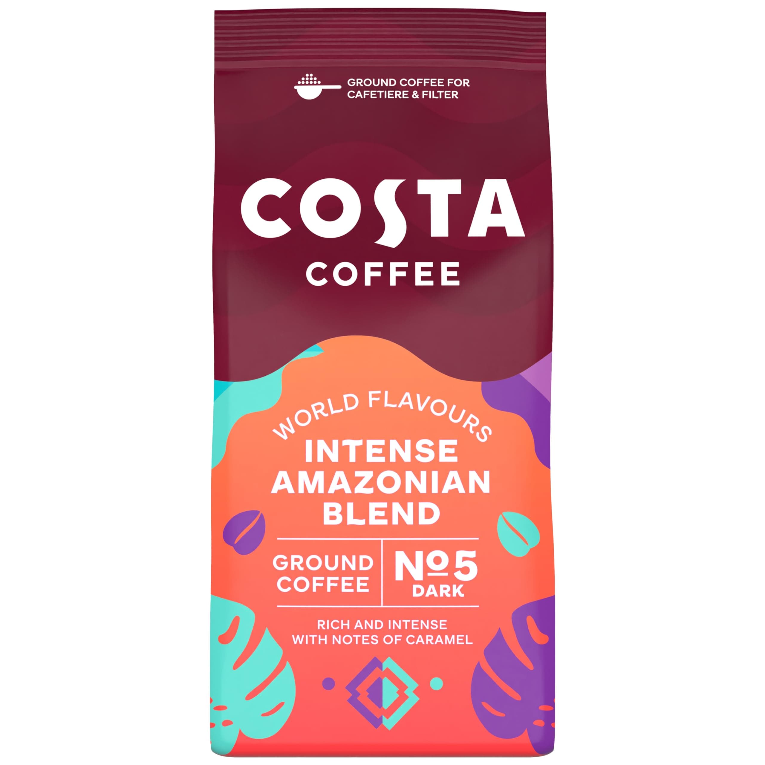 Costa Coffee Amazonian Blend Ground Roasted Coffee 200 g