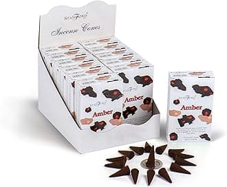 Stamford 37211 Amber Incense, 15 Cones x 12 Packs, Black, One Size