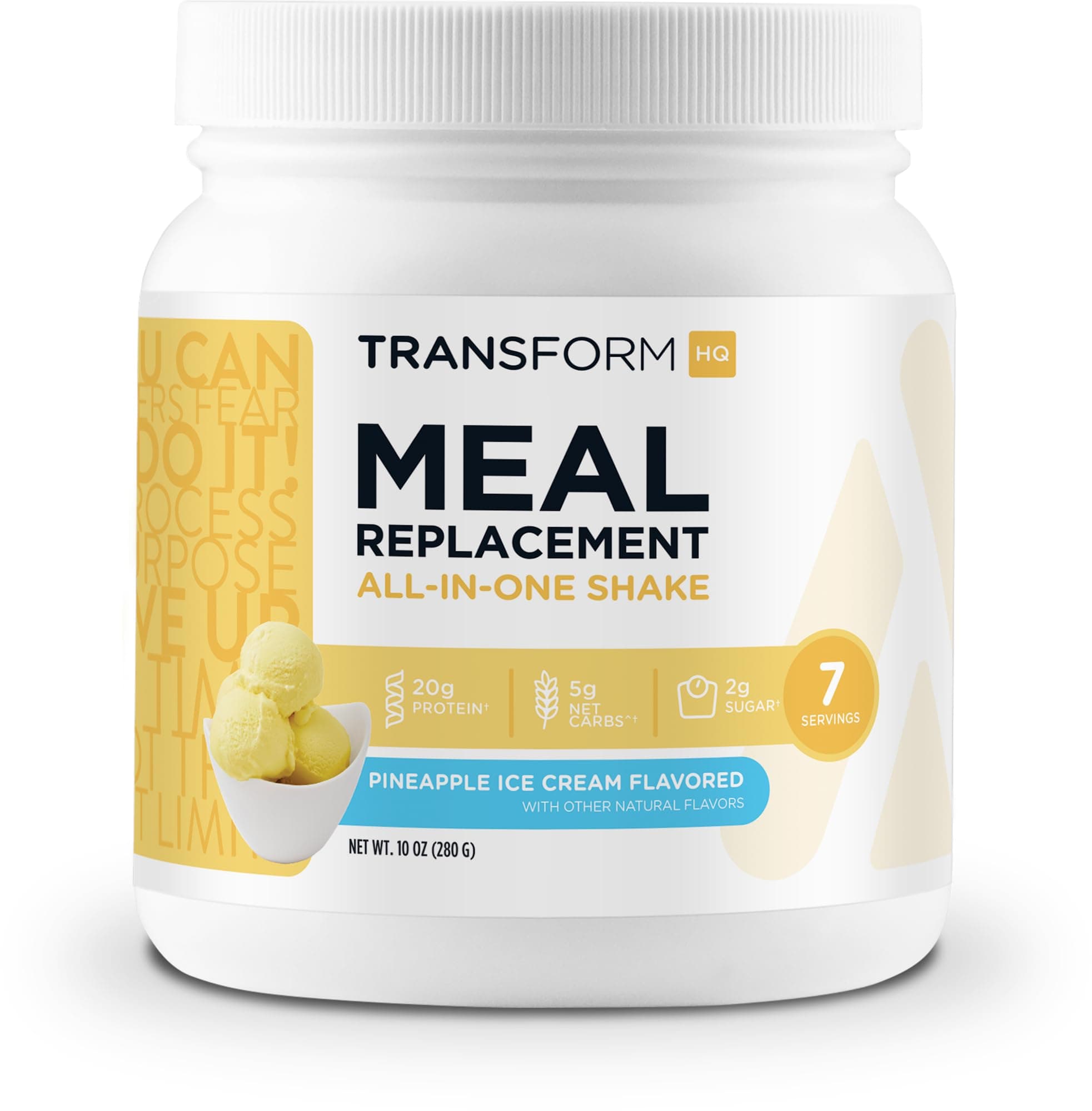 TransformHQ Meal Replacement Shake Powder 7 Servings (Pineapple Ice Cream Flavored) - Gluten Free, Non-GMO