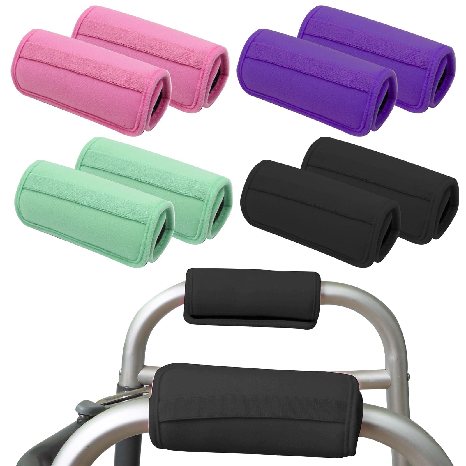 Uncle Yang Update Walker Grip Covers Pads Hand Soft Cushion Padding for Rolling Wheelchair, Walker,Rollator Handle, Moisture Wicking Handle Pads for Senior, Elderly