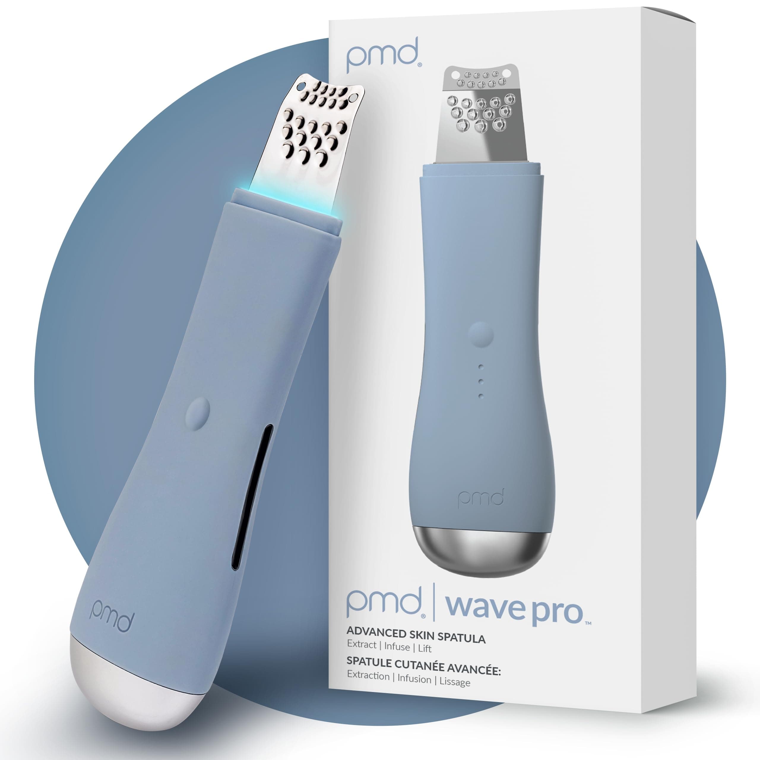 Wave Pro - Professional-Grade Advanced Skin Spatula - Extract, Infuse, & Lift - SonicGlow Vibration Technology and EMS - Clear Pores, Blackheads, & Whiteheads