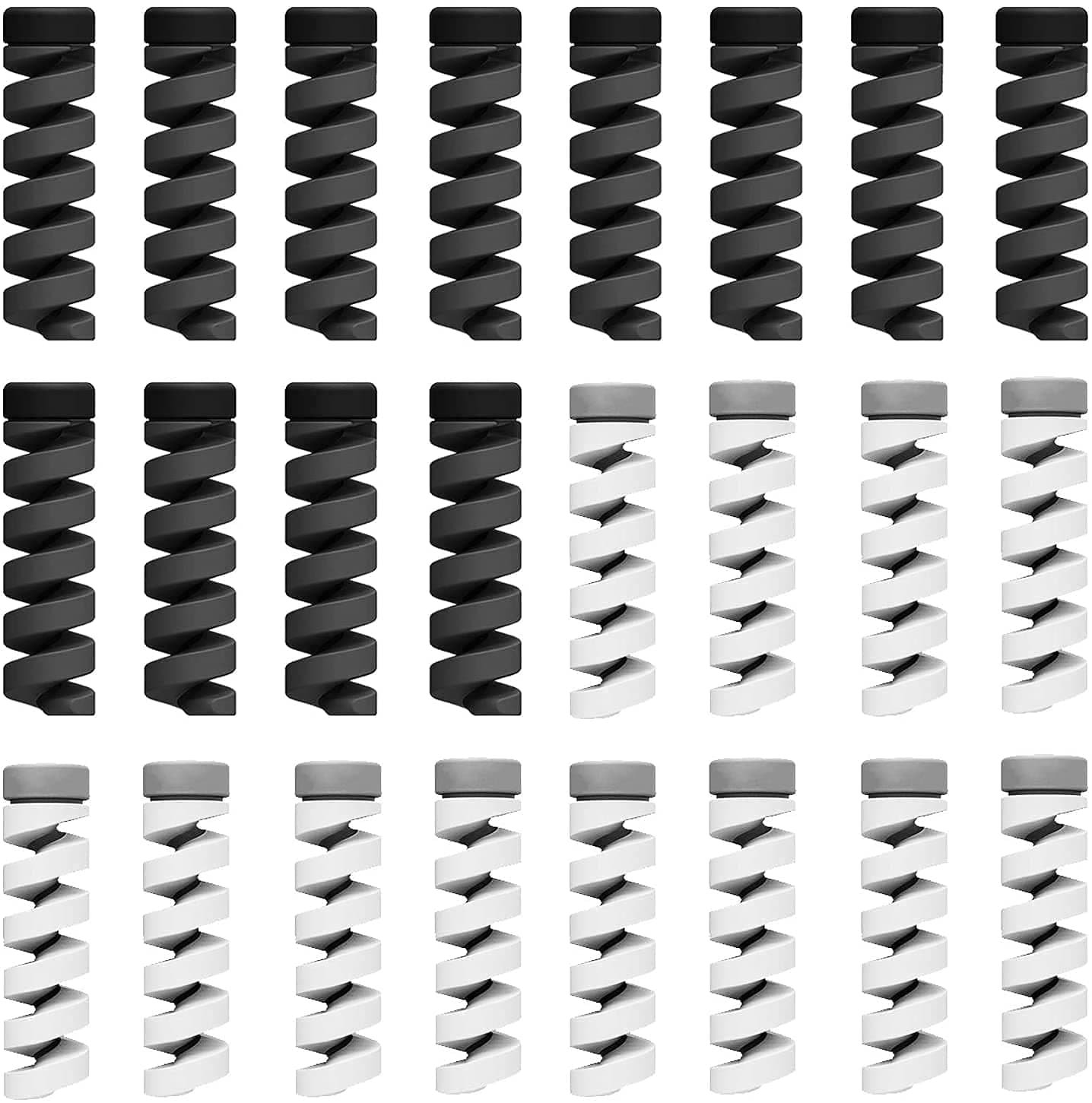 Inefable Multicoloured Protection Spiral Cable & Wire Protectors Spring Wire for All Wired Accessories for USB Charger, Data Cable, Earphone, Elastic Cord Saver - Pack of 2-8 Pcs