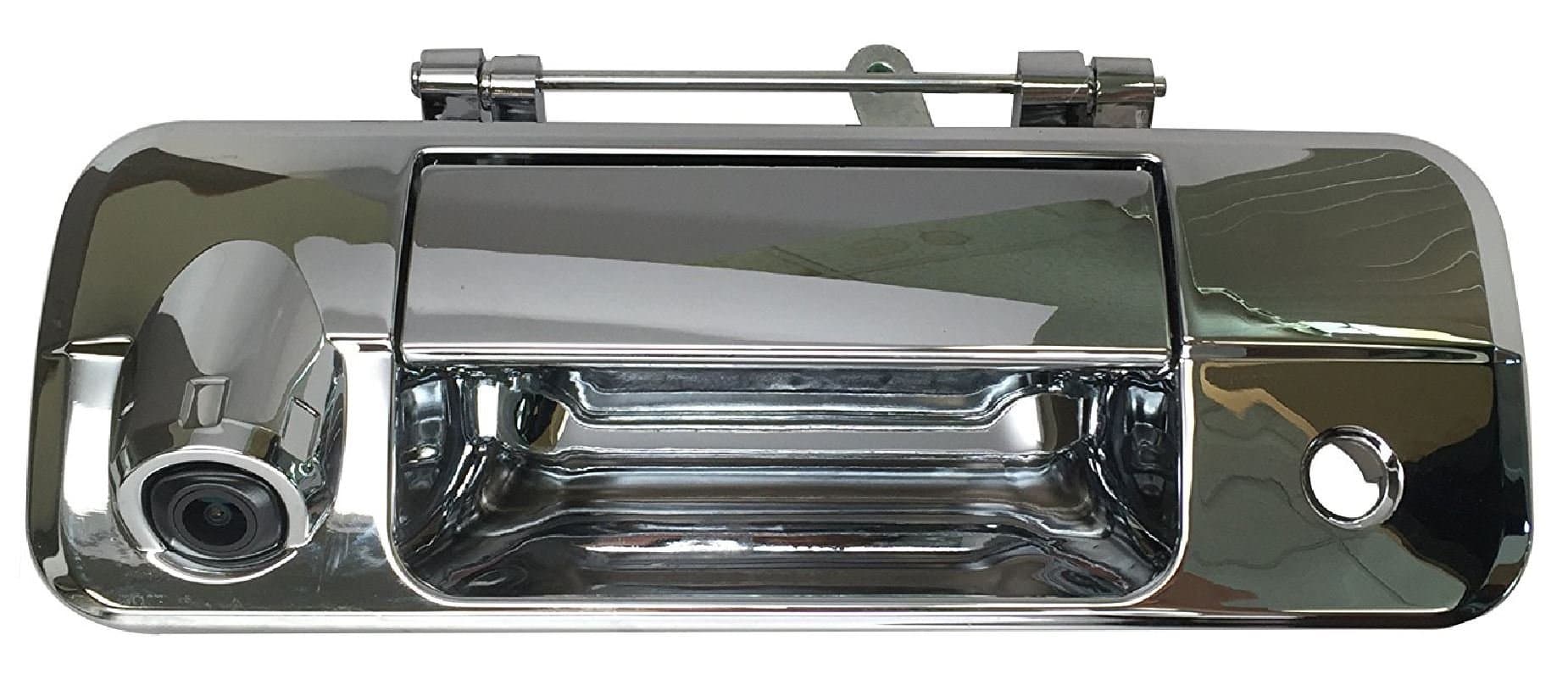 PYvideo Backup Camera with Tailgate Handle for Tundra (2007-2013) for Universal Monitors (RCA) (Color: Chrome)