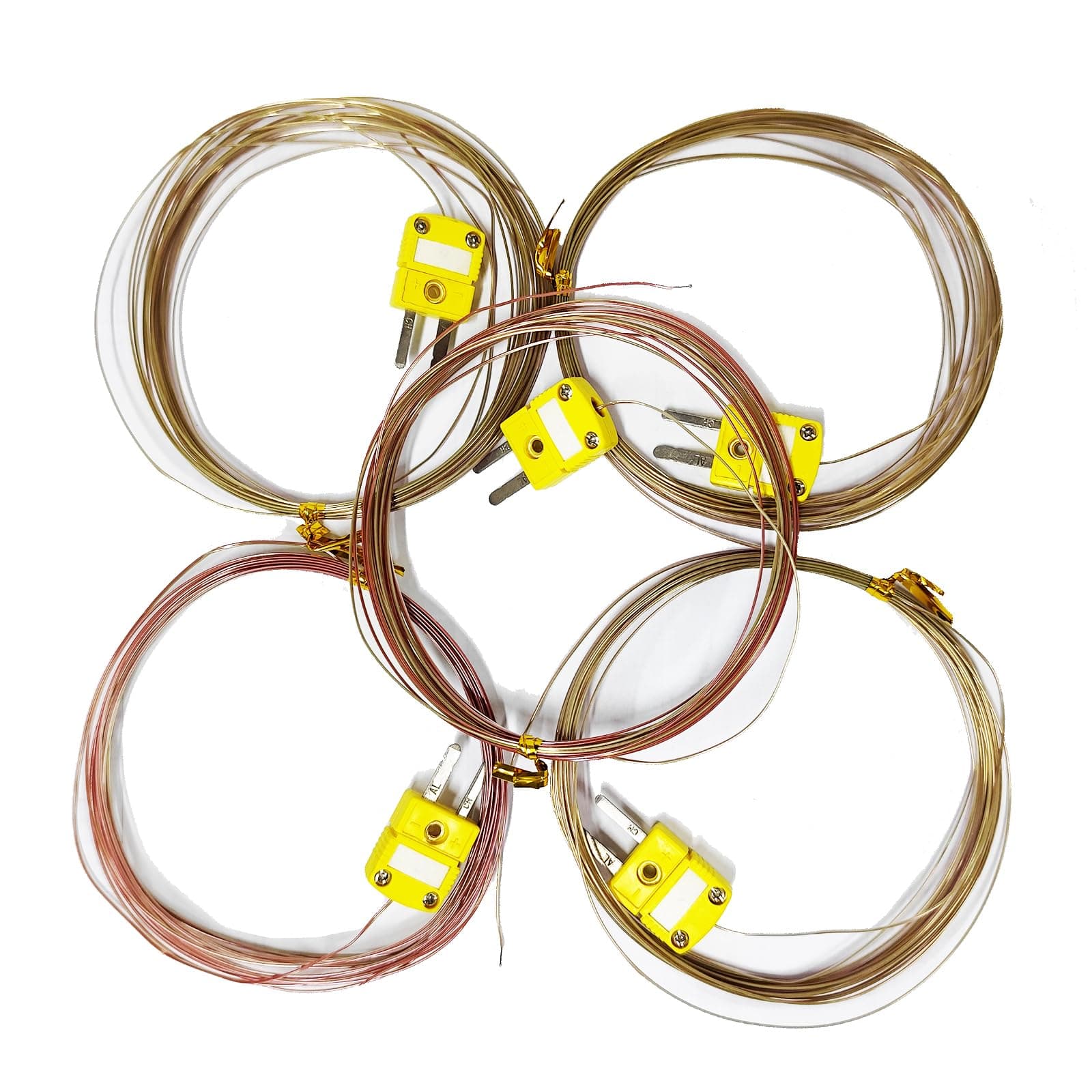 5pcs Pack High Accuracy K Type Mini-Connector Thermocouple Temperature Probe Sensor, 5 Metes Long Measure Range -40°C~260°C (-40°F~500°F)