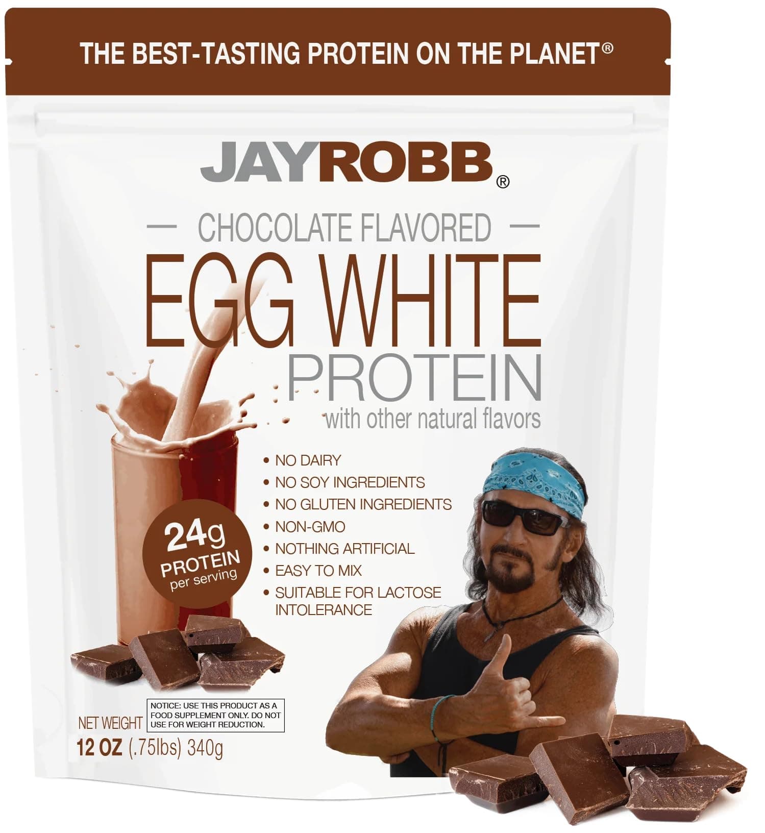 JAYROBB Jay Robb - Egg White Protein Powder Chocolate 12 Oz.