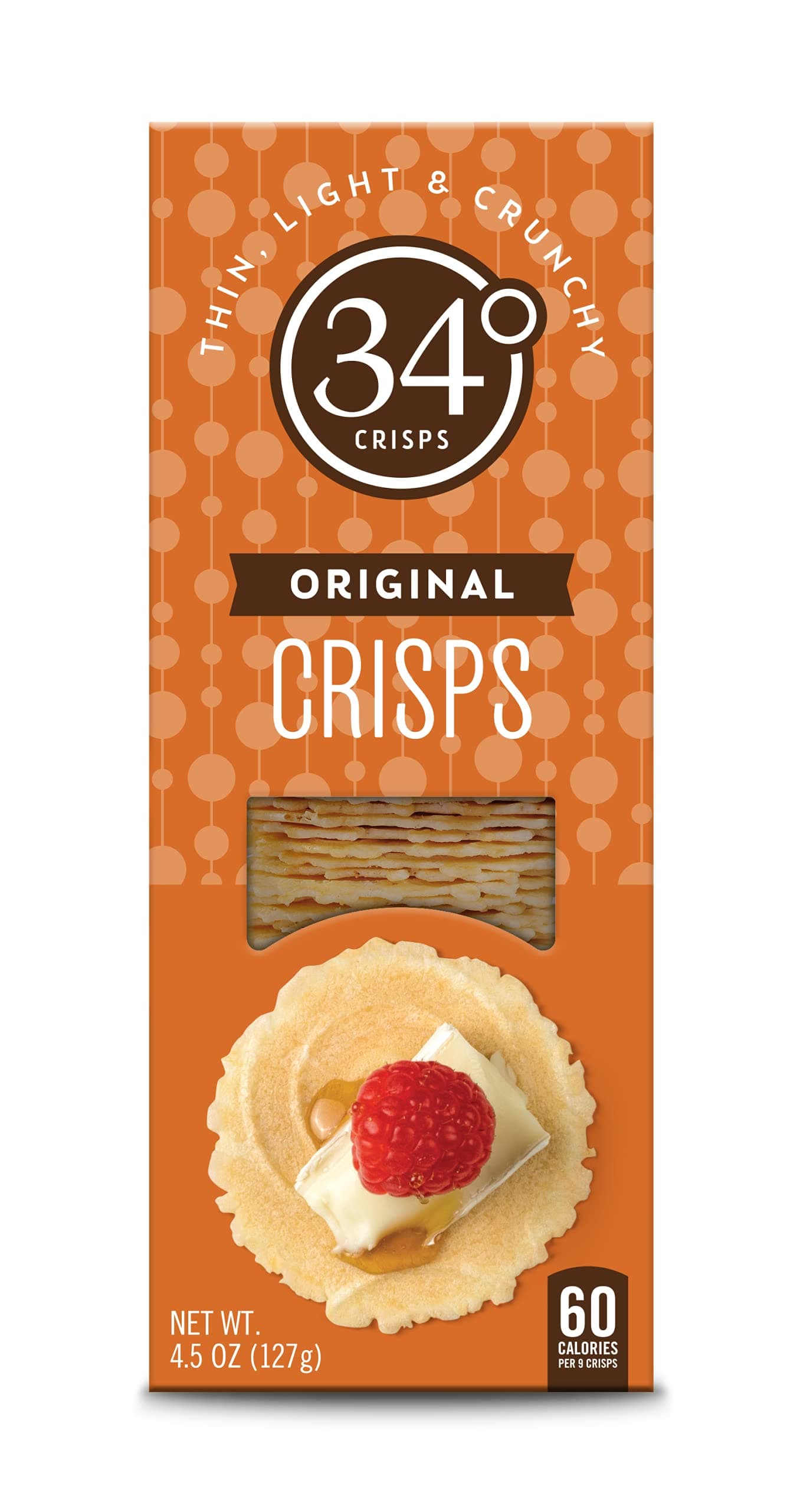 34 Degrees Crisps | Original Crisps | Thin, Light & Crunchy Crisps, 18 Pack (4.5oz each)