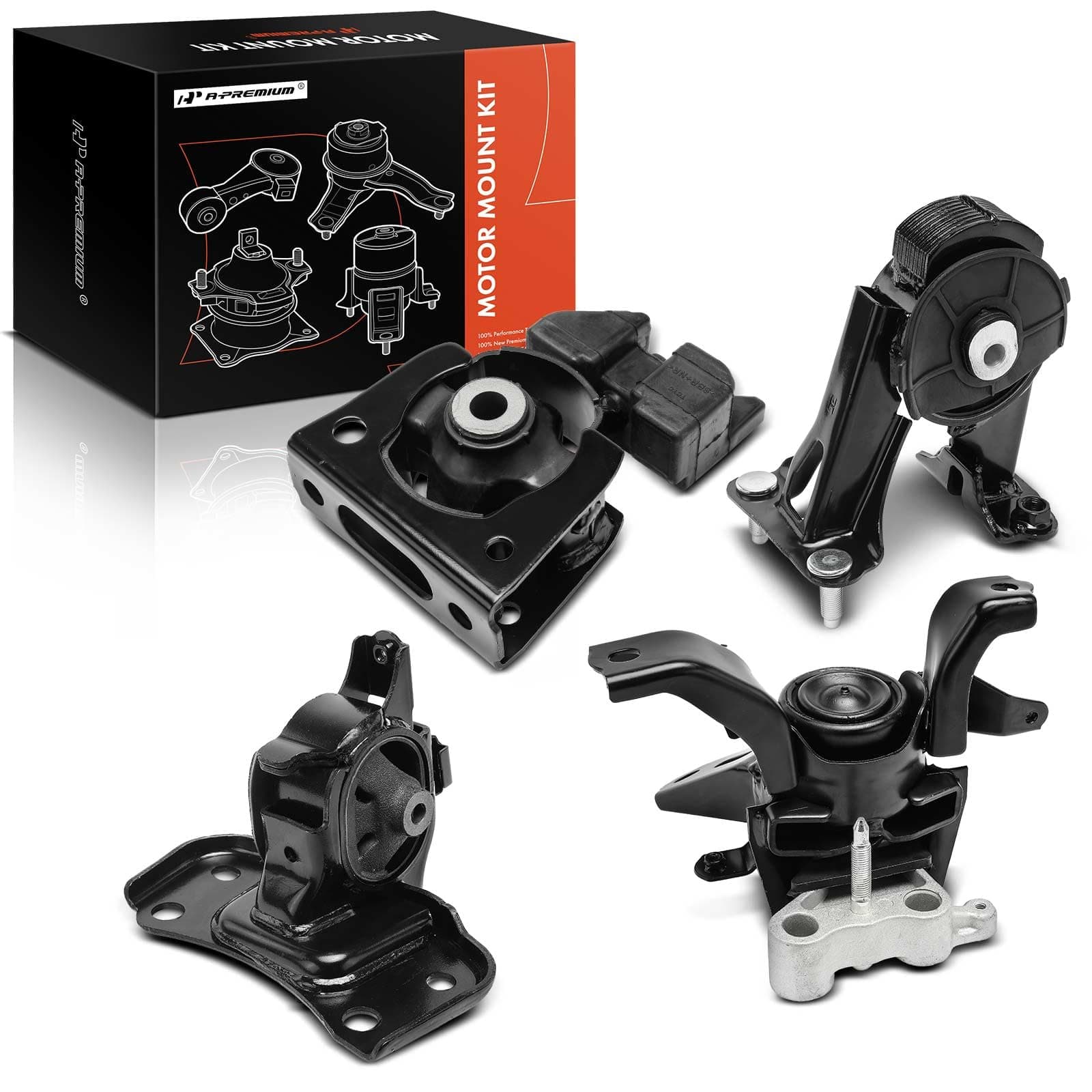 A-Premium 4PCS Engine Motor Mount and Transmission Mount Set Compatible with Toyota Prius 2010-2015, Prius Plug-in/V 2012-2015 & Lexus CT200h 2011-2017, L4 1.8L, Automatic Transmission CVT