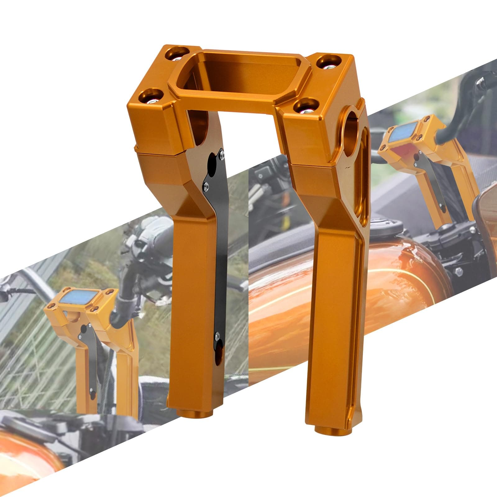 Motorcycle Handlebar Risers Handle Bar Riser Fit For Harley Softail Sport Glide Street Bob Lowrider ST FXST 2018-2023 with 1.0" Clamping Area (Gold 8 inch tall)