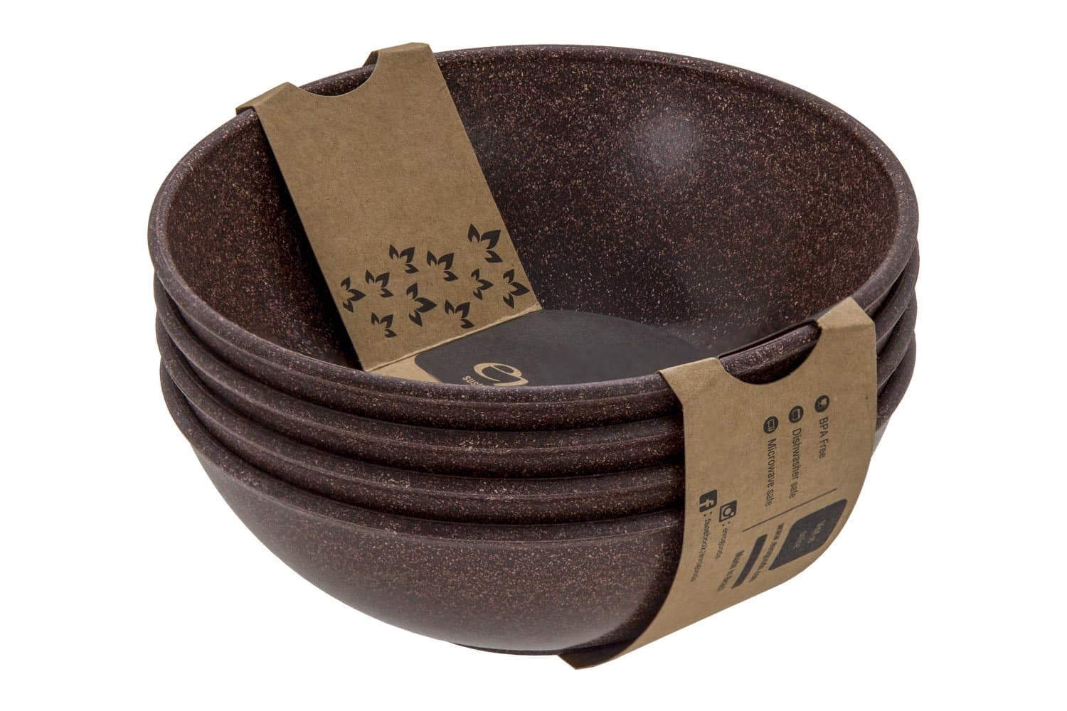 Salad Bowl Set, 24 oz, Dark Brown