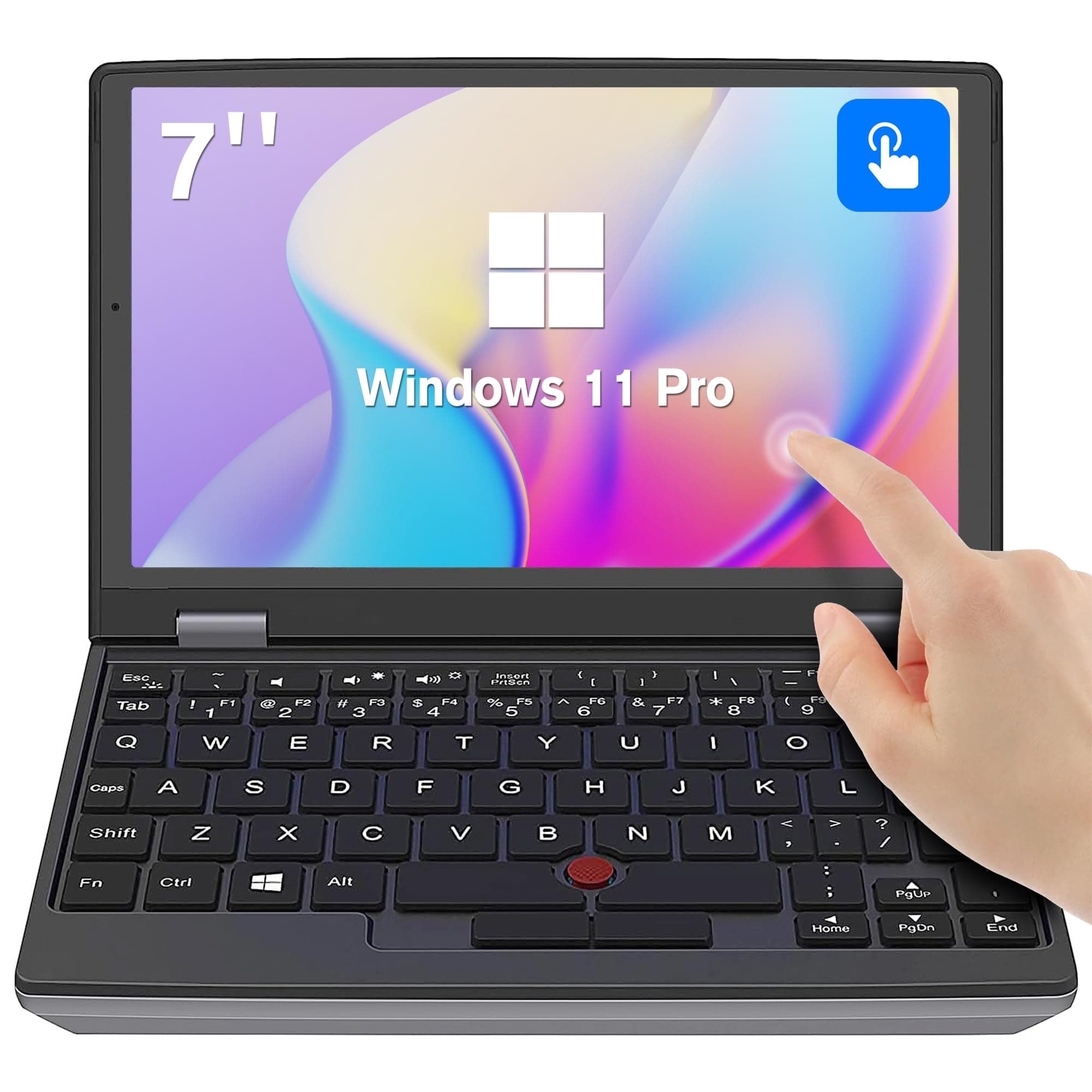7 inch Mini Laptop, 12th Gen N95 Touchscreen Pocket Computer, 32GB RAM 2TB SSD Ultrabook Notebook 2.0MP Win-11 Pro, Mini HDMI, TF Card - for Office/Travel/Students