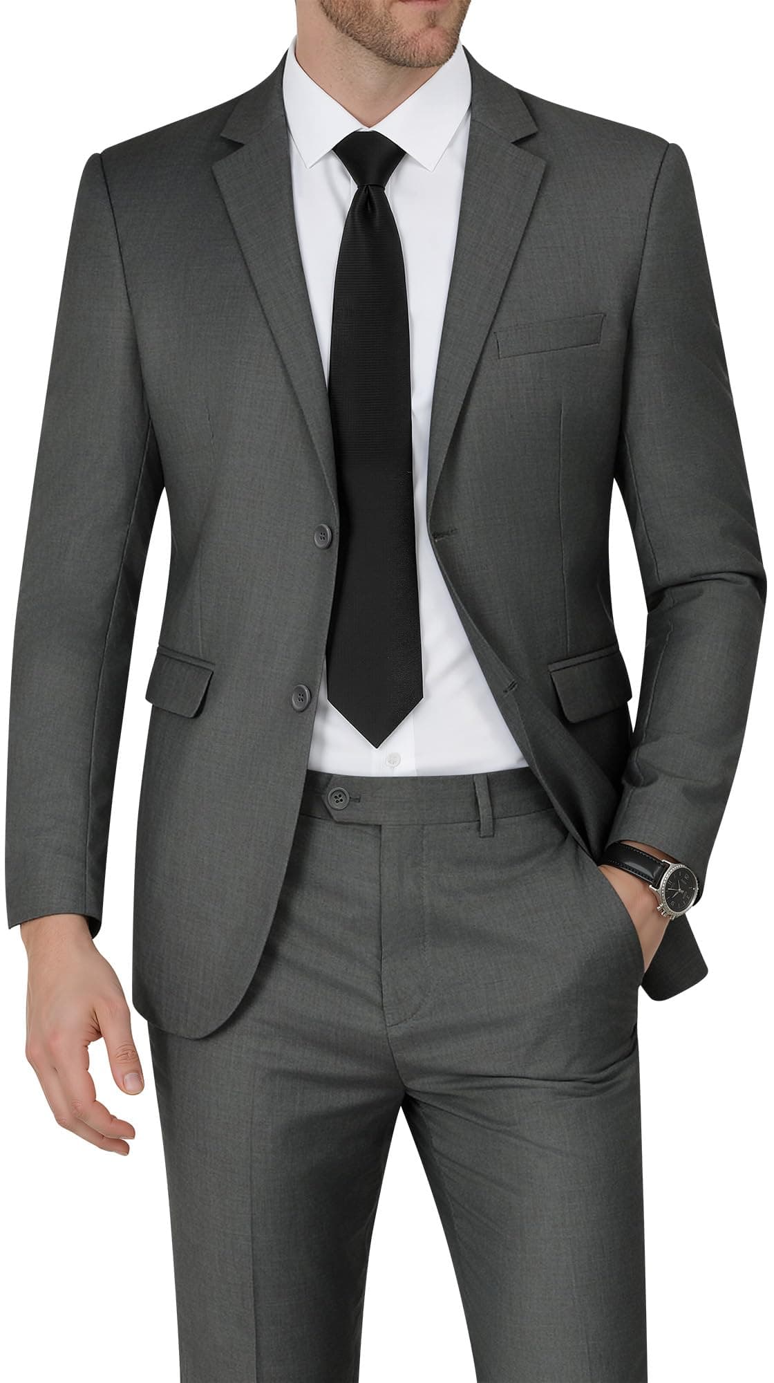 WEEN CHARM Men's Suits Slim Fit 2 Piece Two Button Blazer Wedding Prom Tuxedo Single Breasted Jacket Pants Set