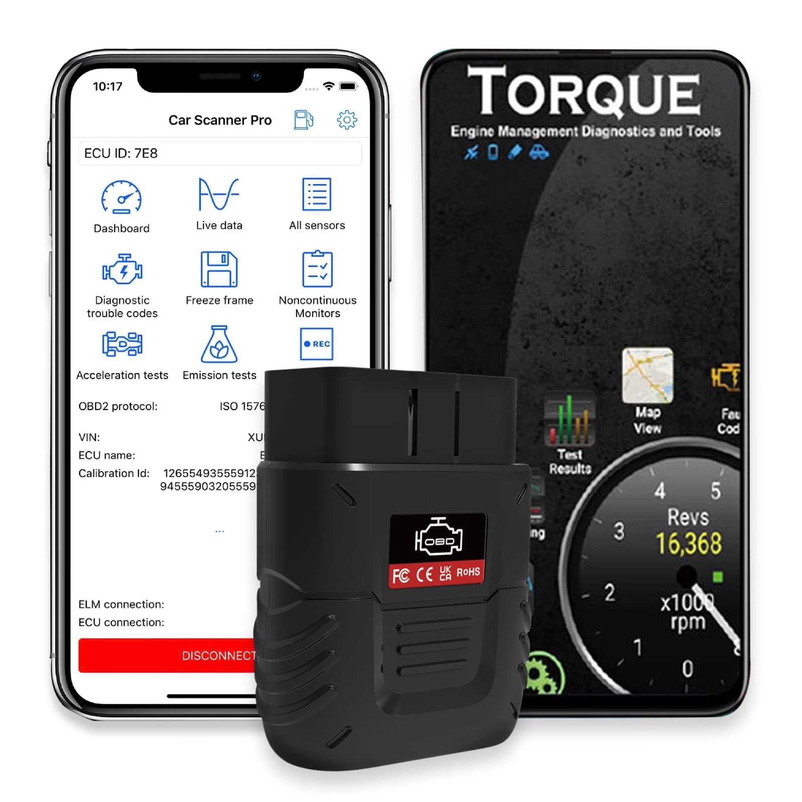 SINOTRACK OBD2 Scanner Bluetooth Auto Diagnostic Scan Tool Car Fault Check Engine Light Wireless Car Code Reader for iOS & Android Compatible for All OBDII Protocol Vehicle Bluetooth 4.2