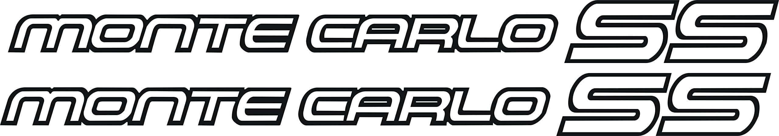 Graphicsplus123 Chevy Monte Carlo SS Door Decals (Black)