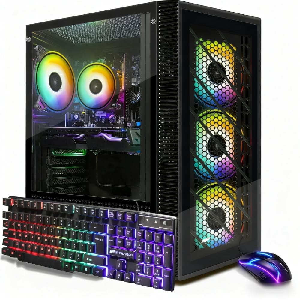 STGAubron Gaming PC Computer Desktop, Intel Core i7 up to 3.9G, Radeon RX 590...