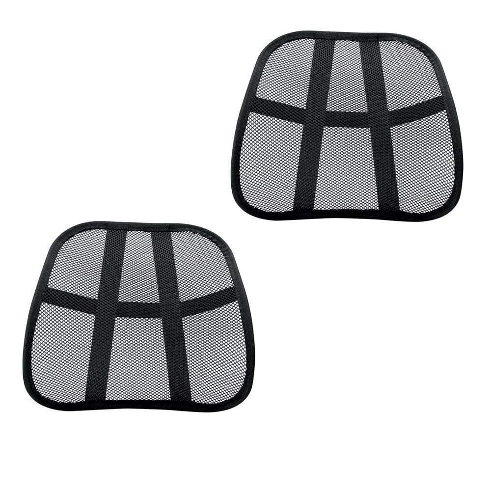 Omni Extra Comfortable Adjustable Breathable Cool Black Mesh Lumbar Back Support With Buckle To Secure, Fit All Types Office Chair Car Seat