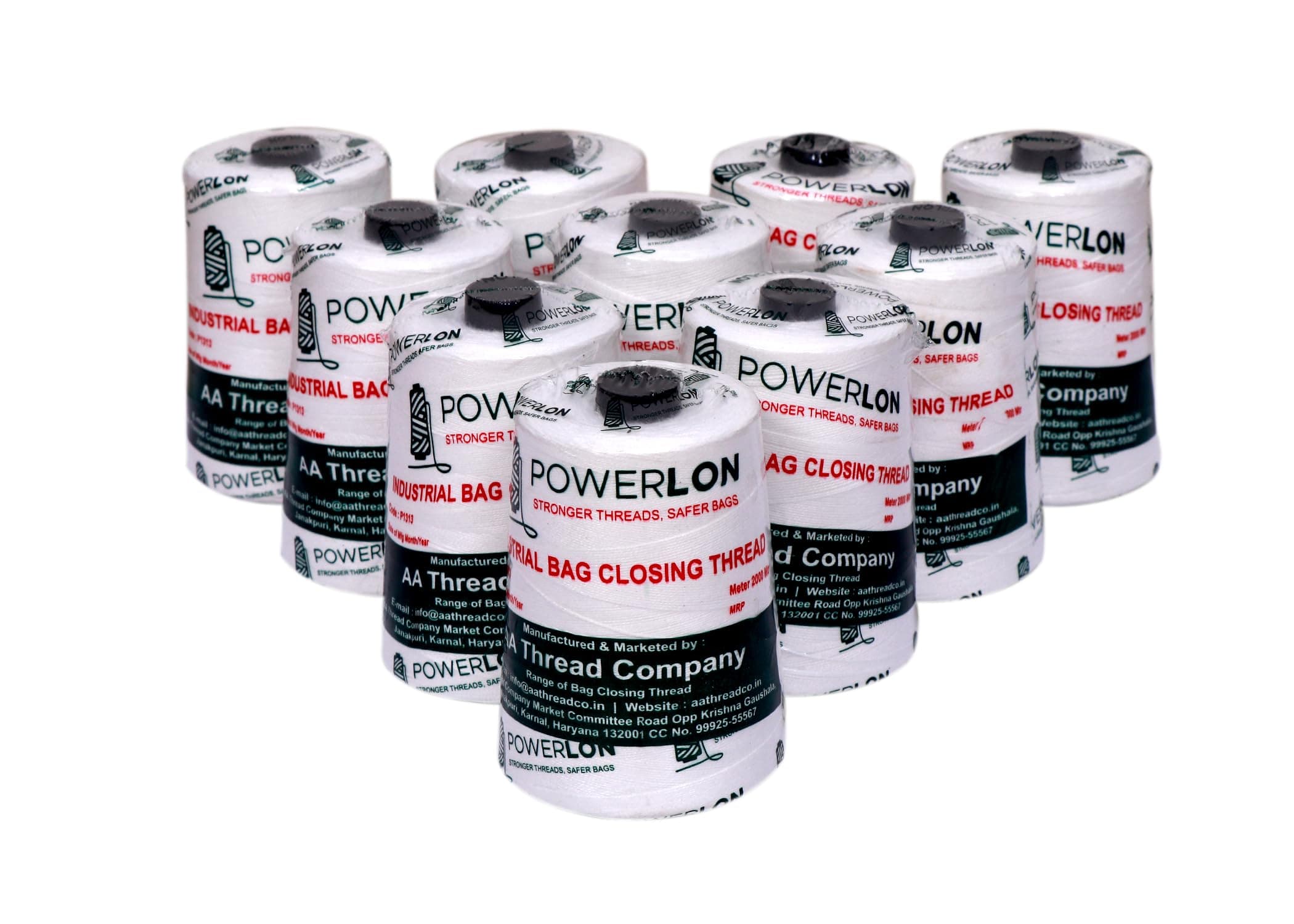 Polyester Bag Closer Machine Thread(2000 M)840 Denier,Pack Of 10,White