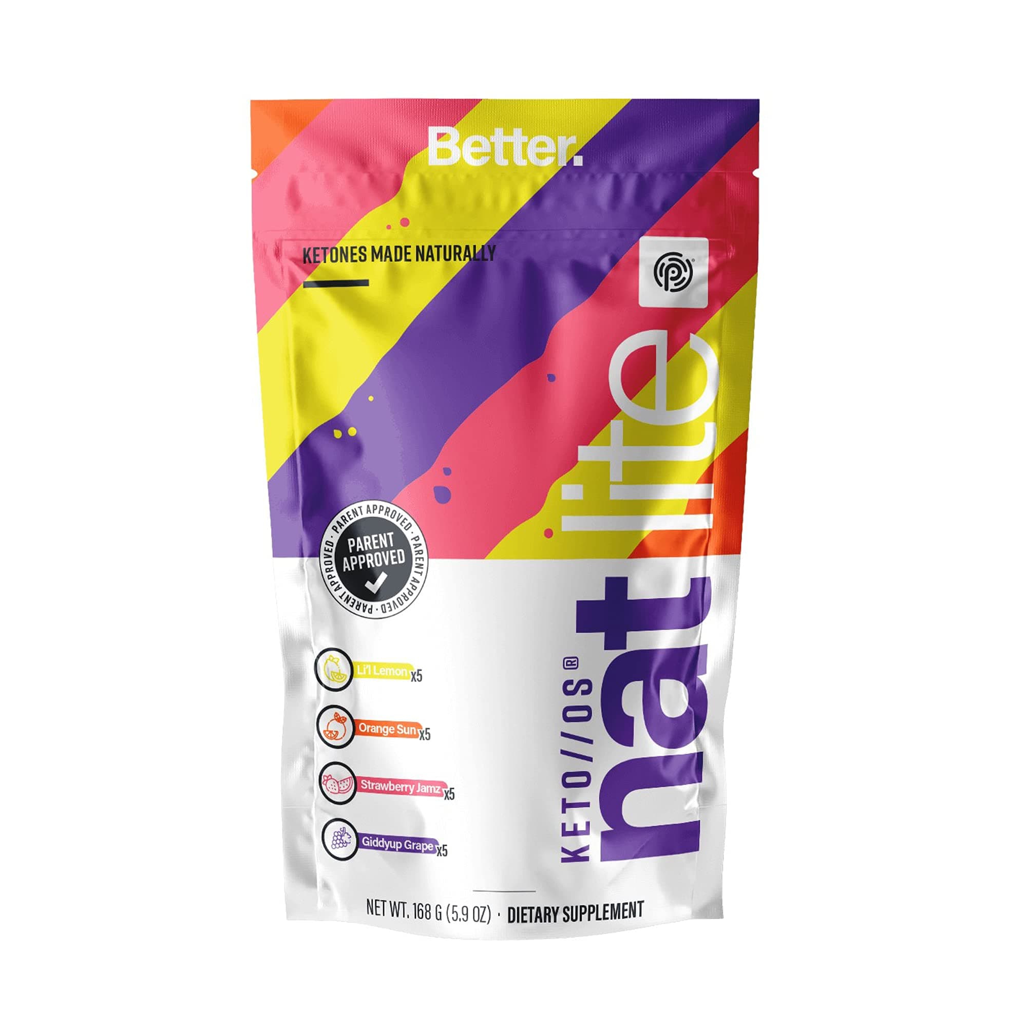 Pruvit Keto//OS® NAT Lite Supplement for Improving Brain Function, Digestion and Boosting Metabolism 5.9 OZ - 20 Count