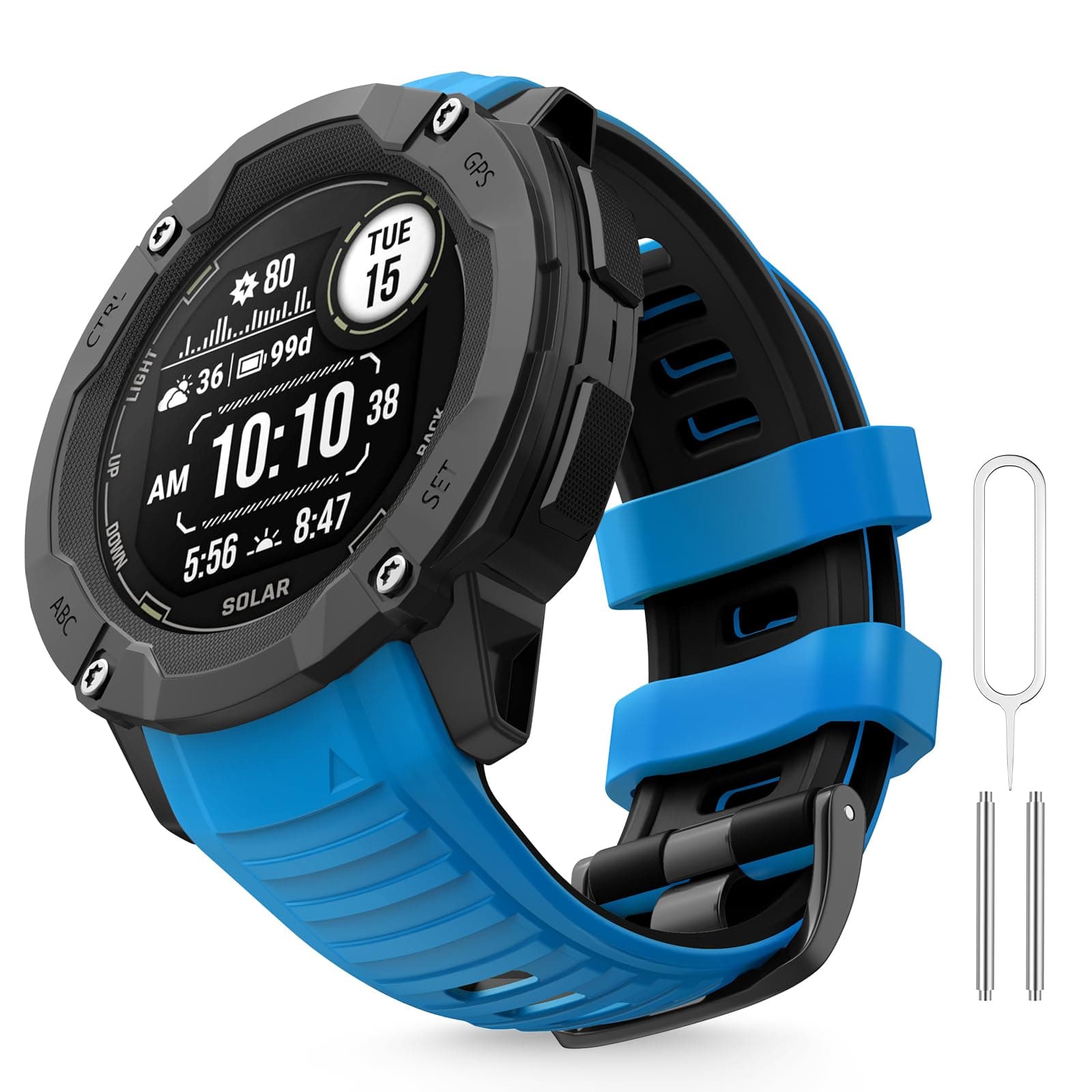 Compatible with Garmin Instinct 2X Band,Adjustable Soft Silicone Replacement Sport Watch Wristband Strap for Garmin Instinct 2X/Solar/Tactical