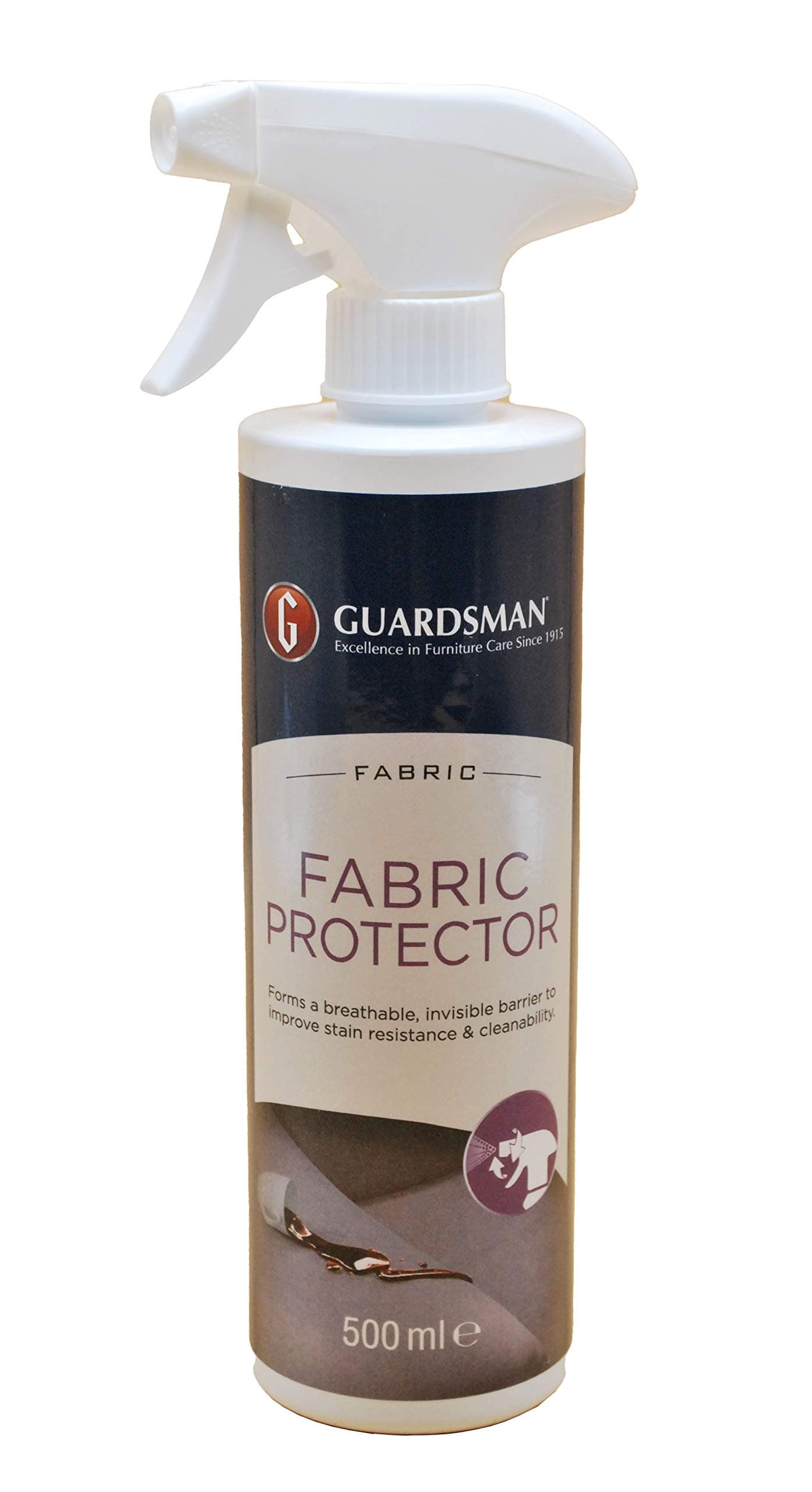 Guardsman Water Repellent Fabric Protector Spray - 500ml for Sofas, Chairs, & Car Seats, Oil Based Stain Dirt Remover Spray to Improve Stain Resistance, Household Fabric & Upholstery Protection Spray