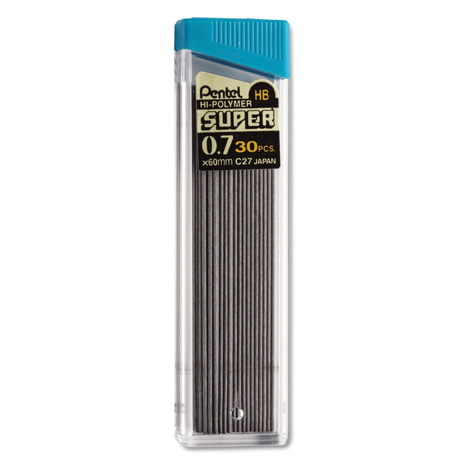 Super Hi-Polymer Lead Refill 0.7 mm Medium, HB, 30 Pieces of Lead (C27BPHB-K6)