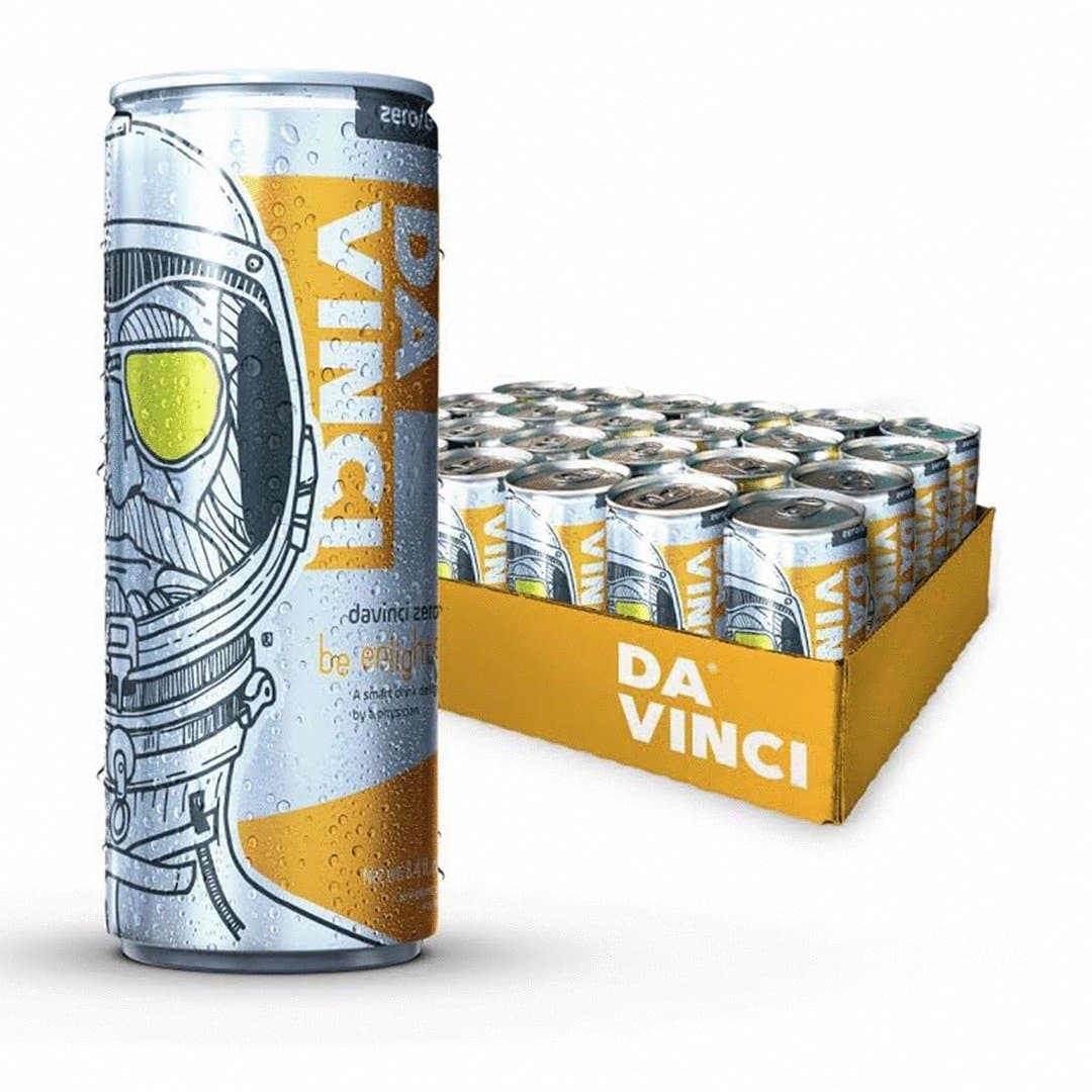 Think DaVinci Zero G Energy Drink - Low Calories and Low Sugar - Healthier Alternative to Typical Energy Drinks - 8.4oz (Pack of 24)