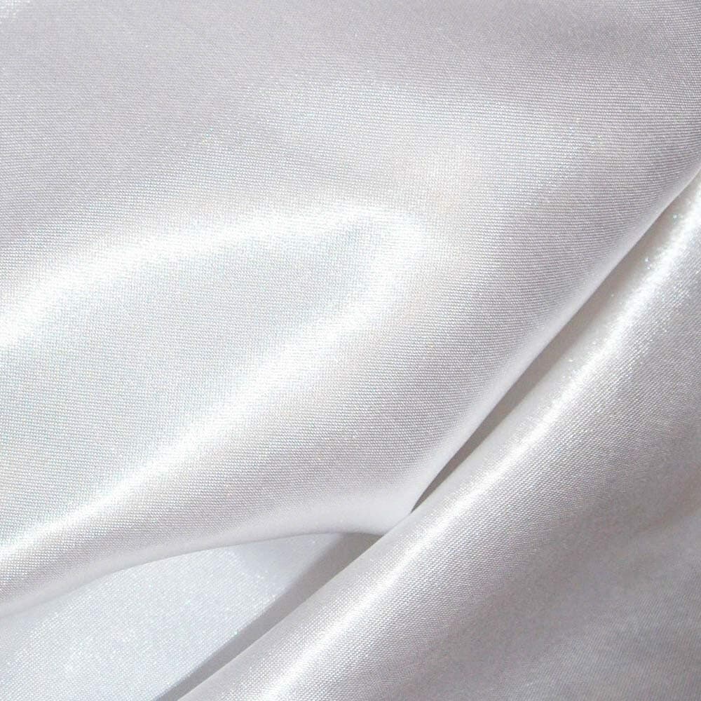 BINI Silky Satin Dress Fabric Solid Material 44/45" Width (1 Meter, White)