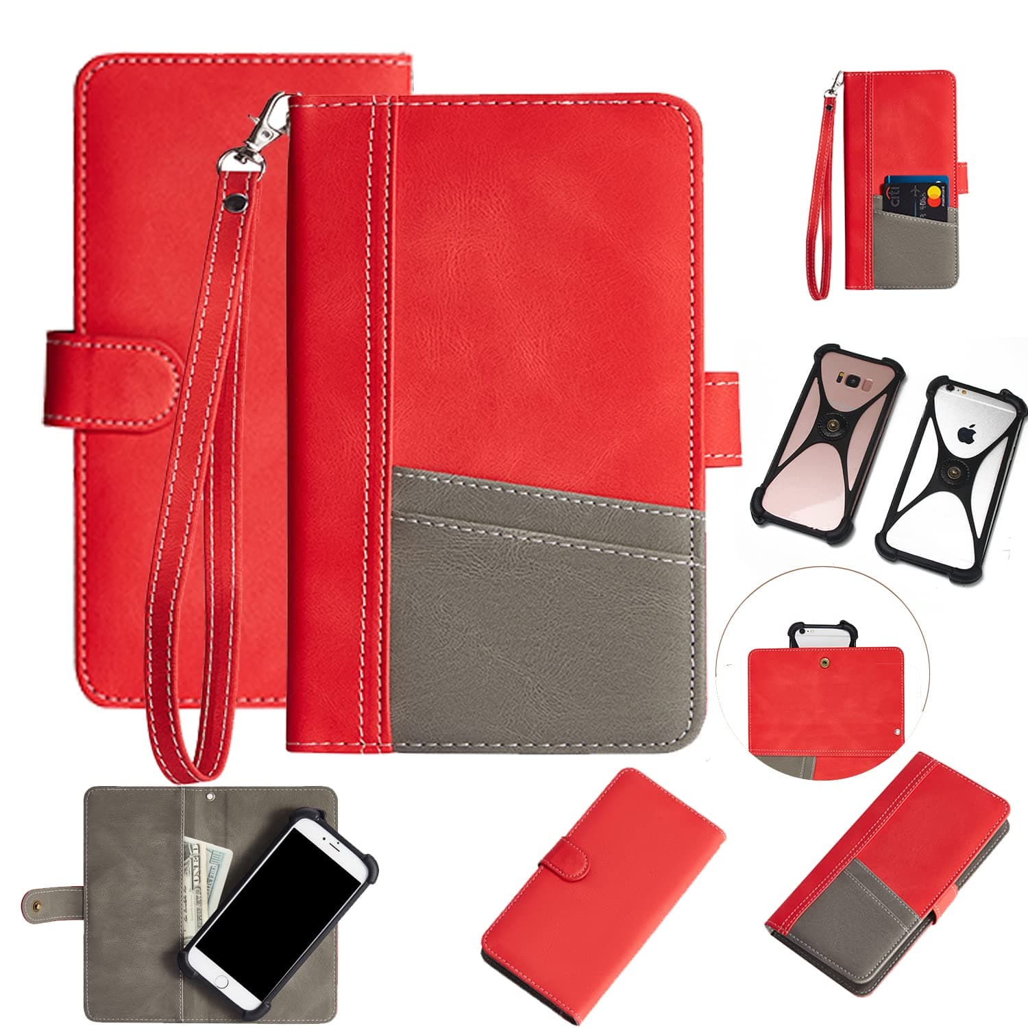 Protective Case For Planet Computers Cosmo Communi Mobile Phone Case Compatible With Planet Computers Cosmo Communicator Wallet Case Wallet Flip Case Card Slots Flip Wallet Case Case Red