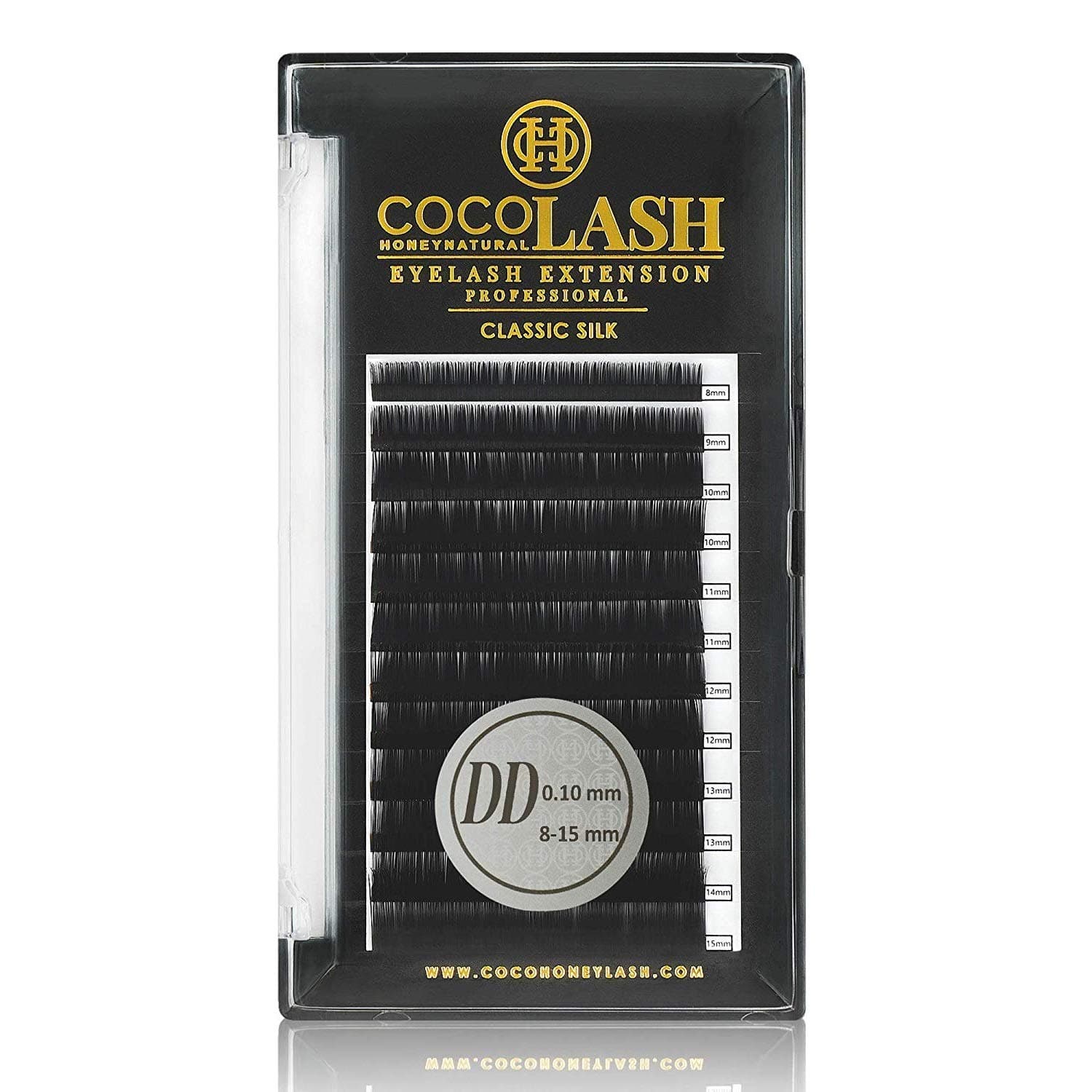 COCO Honey Lash Eyelash Extensions, Classic DD Curl [0.10mm], Faux Mink Individual Lash Extensions (Length: 8-15mm Mix)