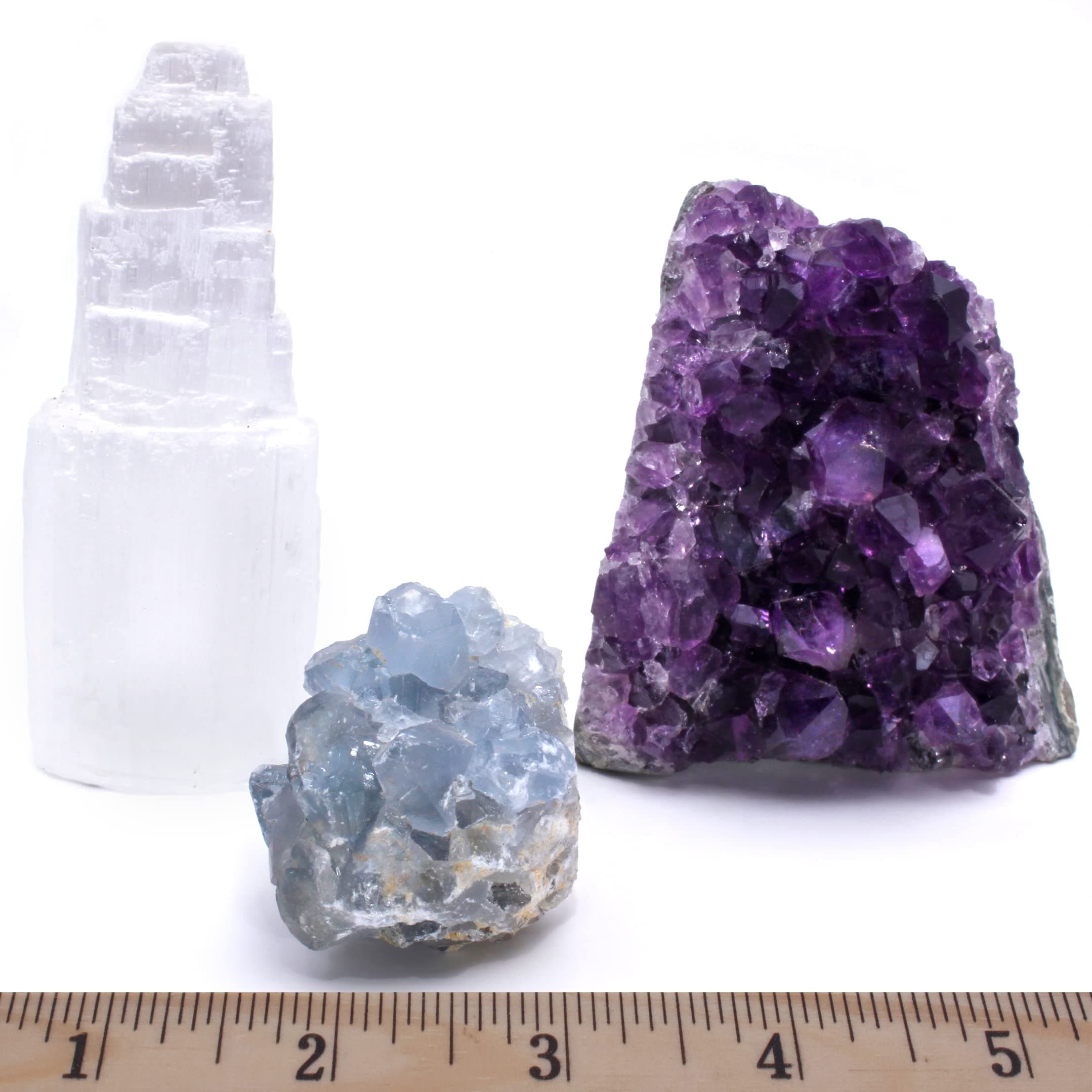 DANCING BEARAmethyt Cluster Cut Base (3 Pc Set) Healing Crystal