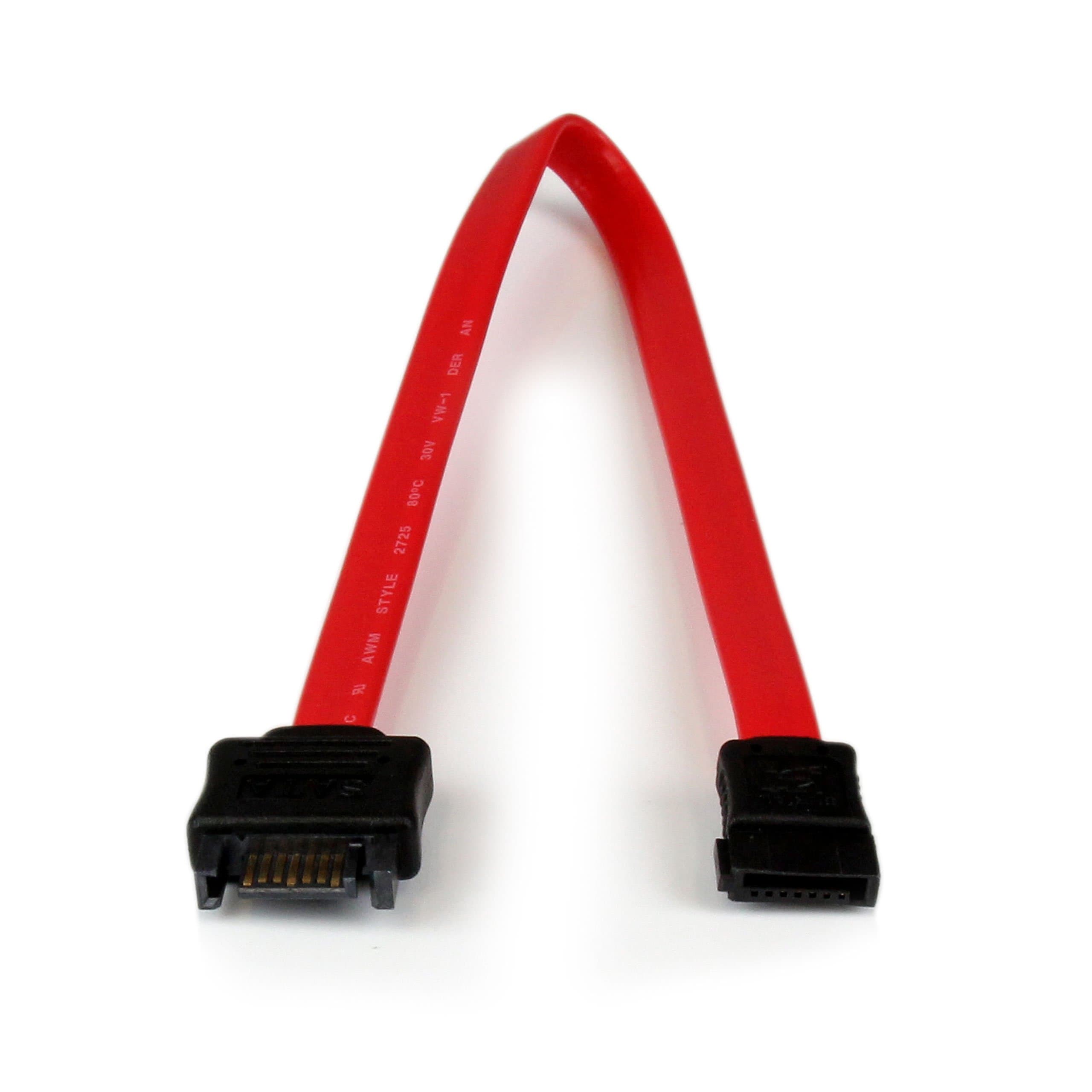 StarTechcom 0.3m SATA Extension Cable - 30cm 7 pin SATA Extension - 7 pin SATA Extension Cable - 7 pin SATA Extension cord, Red