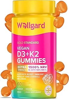 Wellgard Vitamin D3 K2 Gummies – Vitamin D3 K2 Gummies, Supports Bone Health, Immune System and Muscle Health