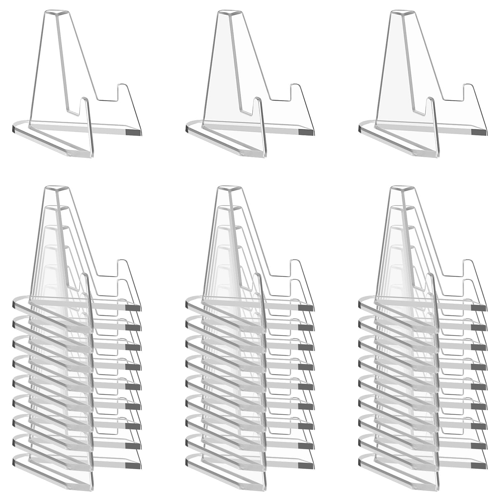 NIUBIER 30 Pack Arcylic Card Display Stands, Mini Clear Easel Stand Holder for Sports Graded Challenge Coin Trading Baseball Psa Football Card